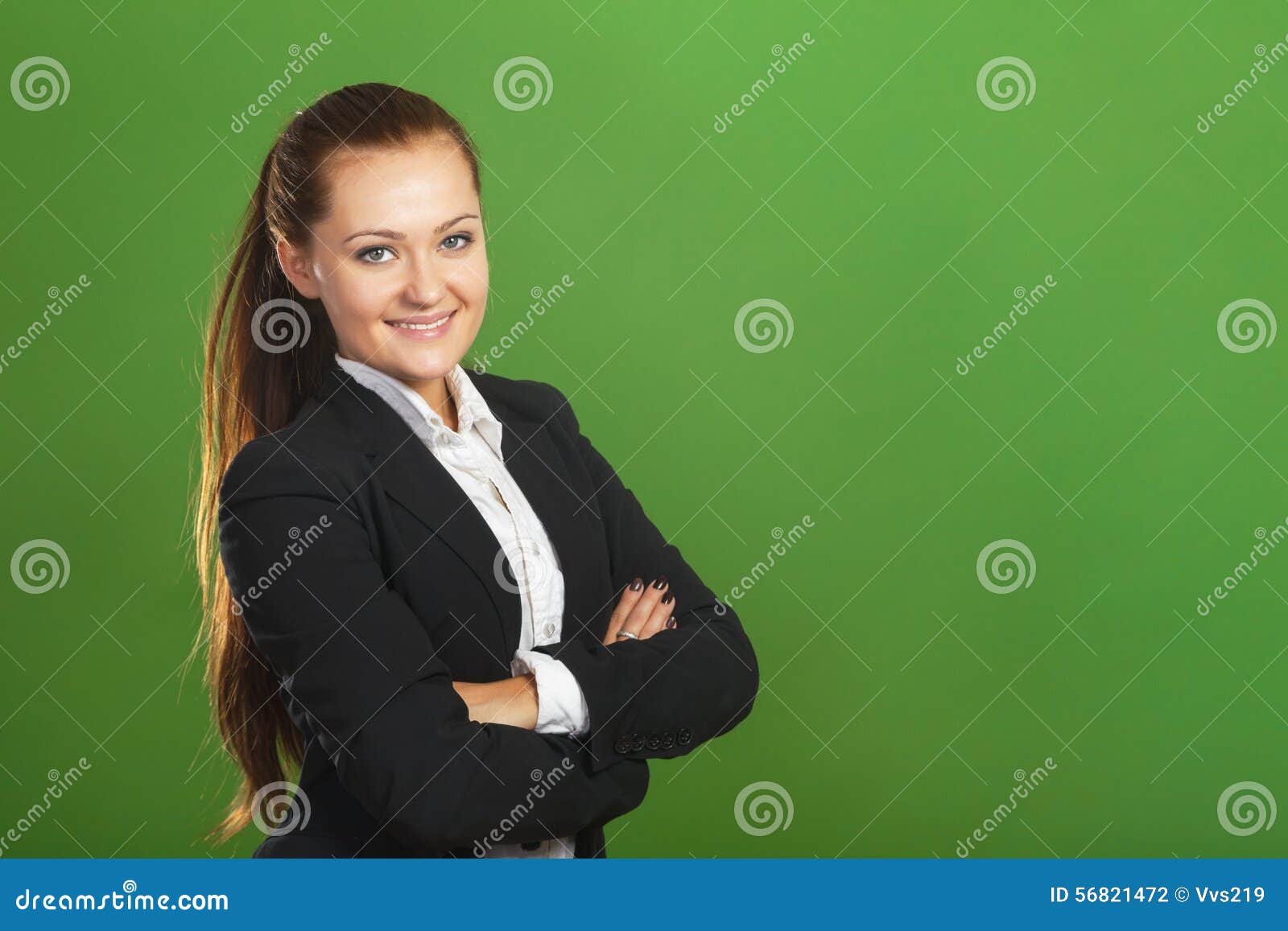 Business Woman On Green Background Stock Photo Image Of Lady
