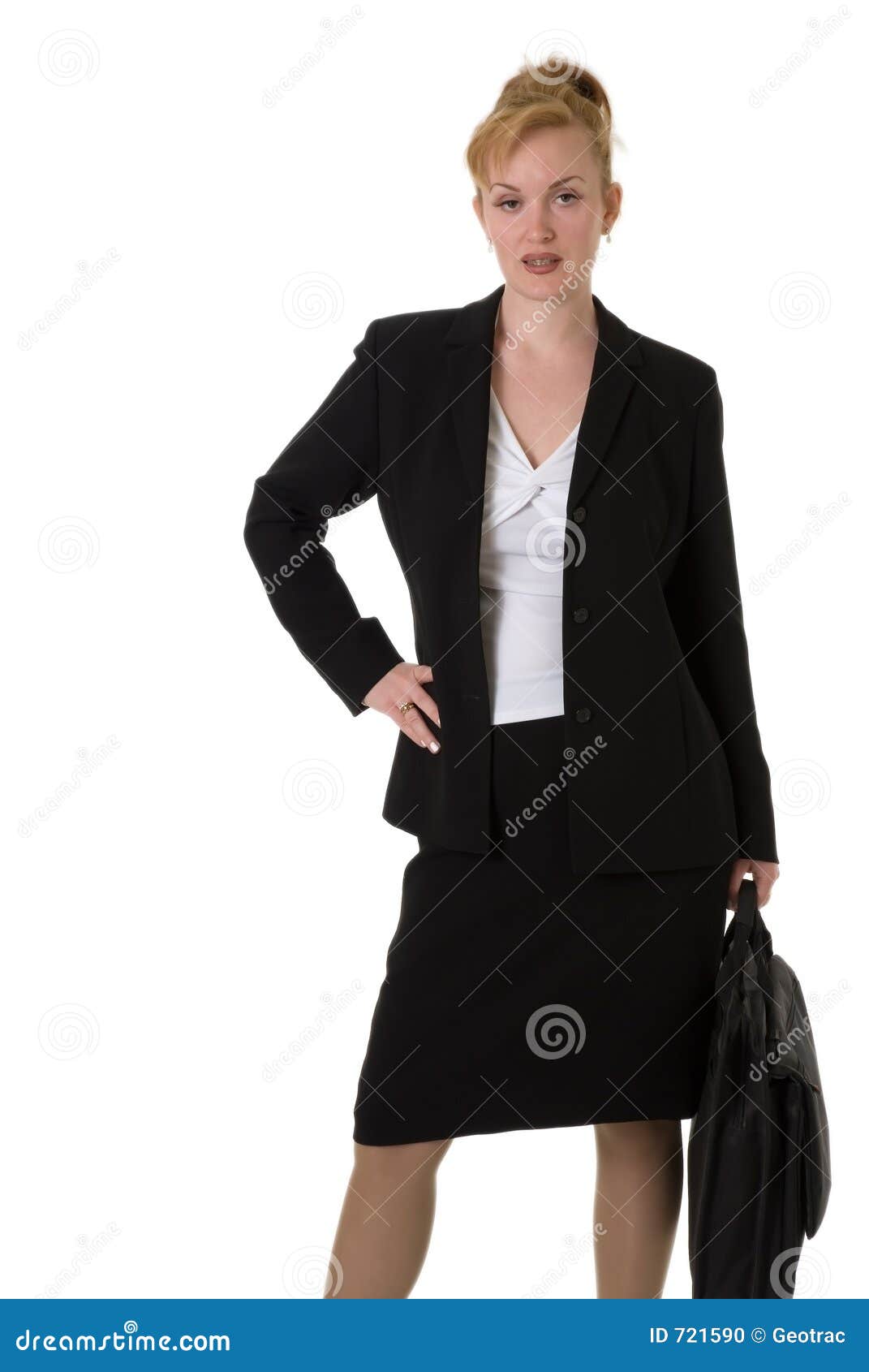 Business Woman with Hand on Hip Stock Photo Image of briefcase