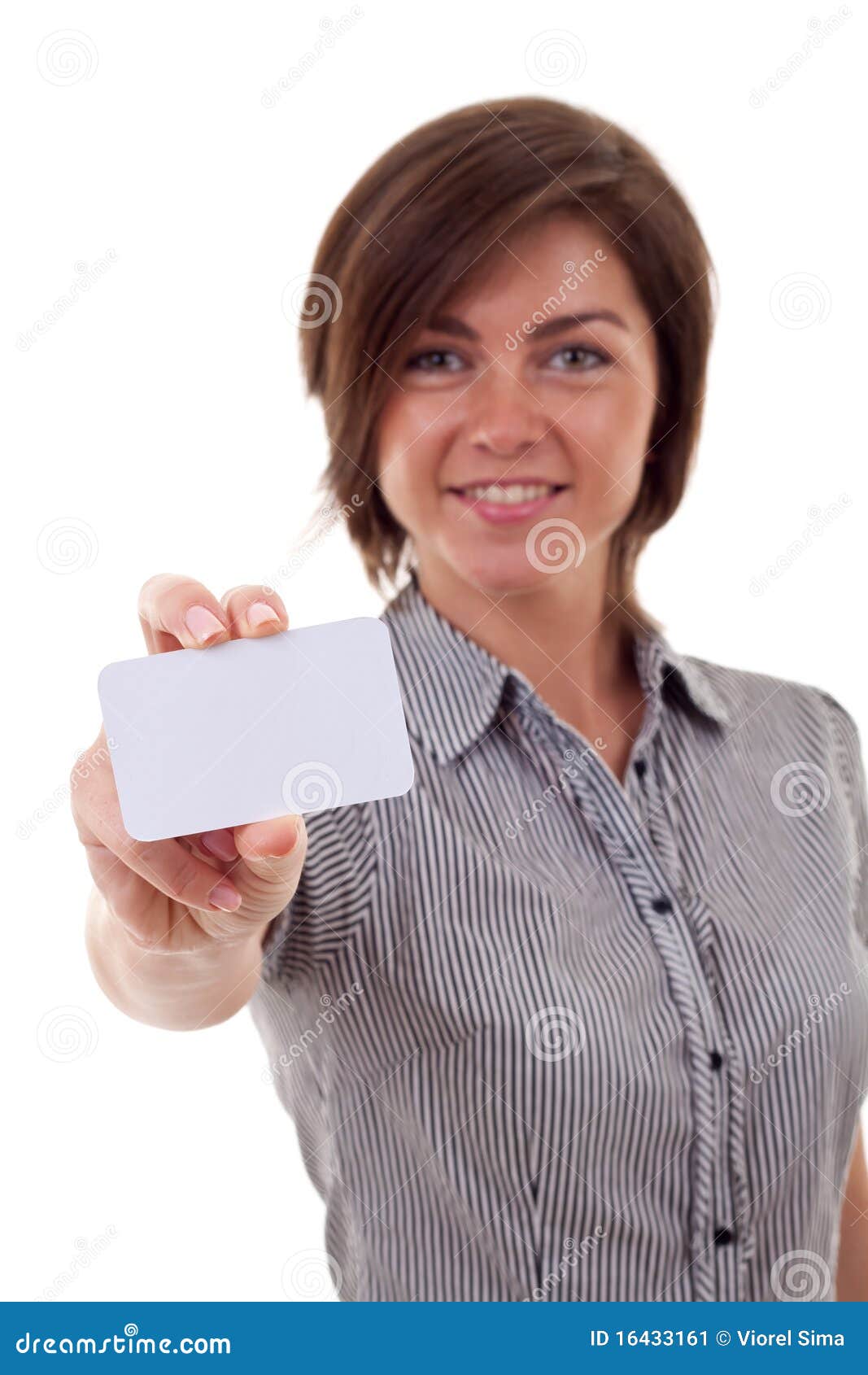 Business Woman Holding Card Stock Image Image of face, executive