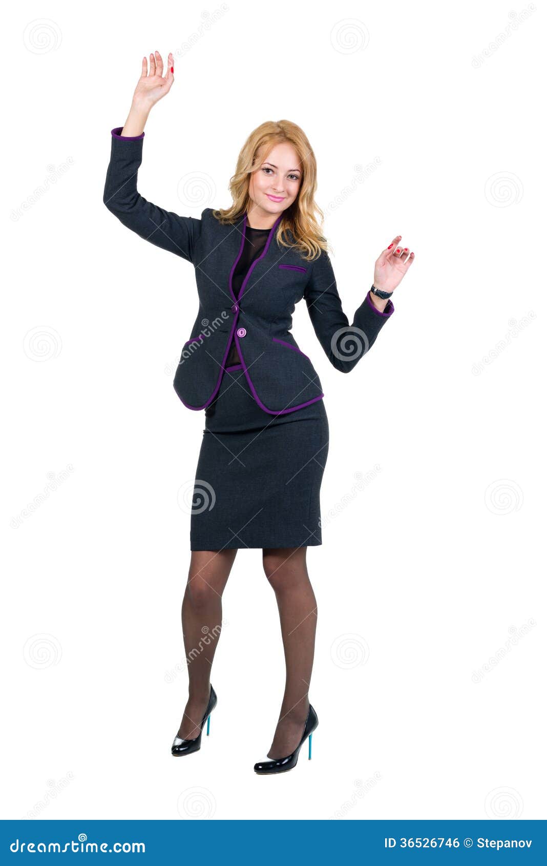 Business Woman with Holding Gesture Stock Photo - Image of cute ...