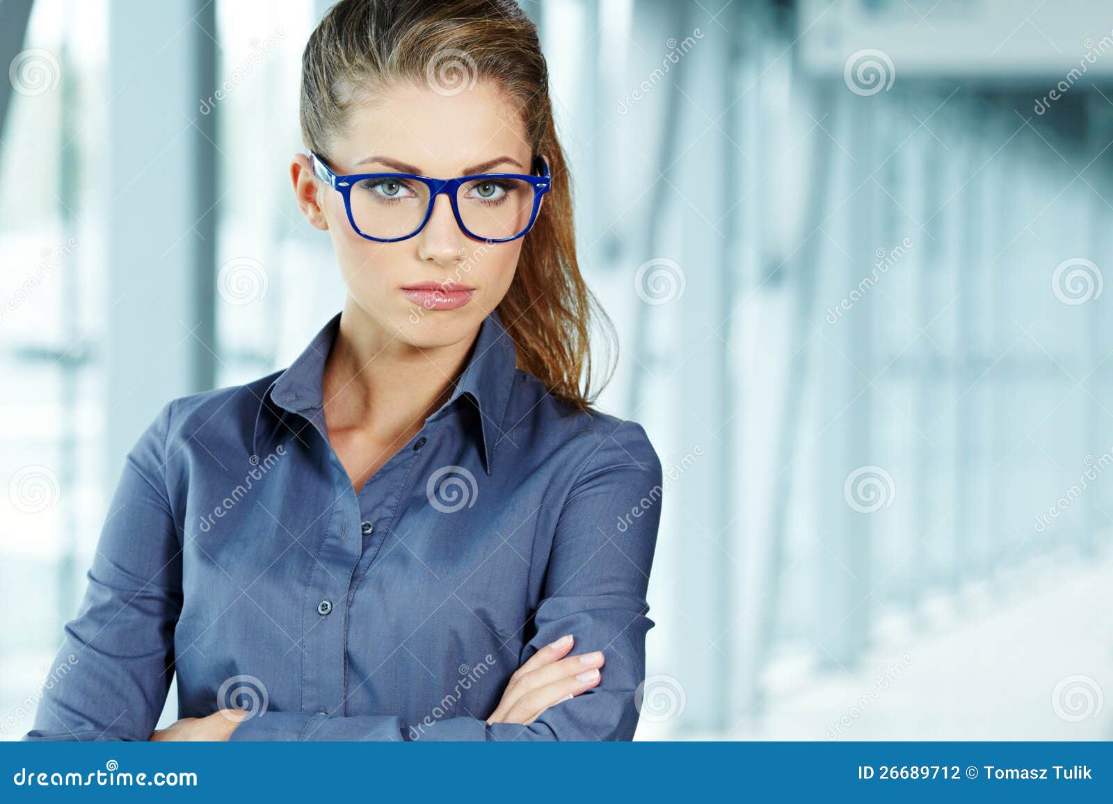Business Woman Holding Glasses Stock Photo Image of businesswoman