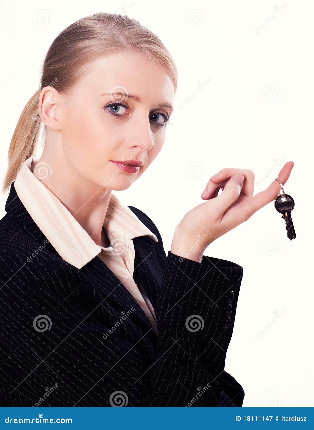 Business Woman Holding A Key Stock Image - Image of estate, company ...