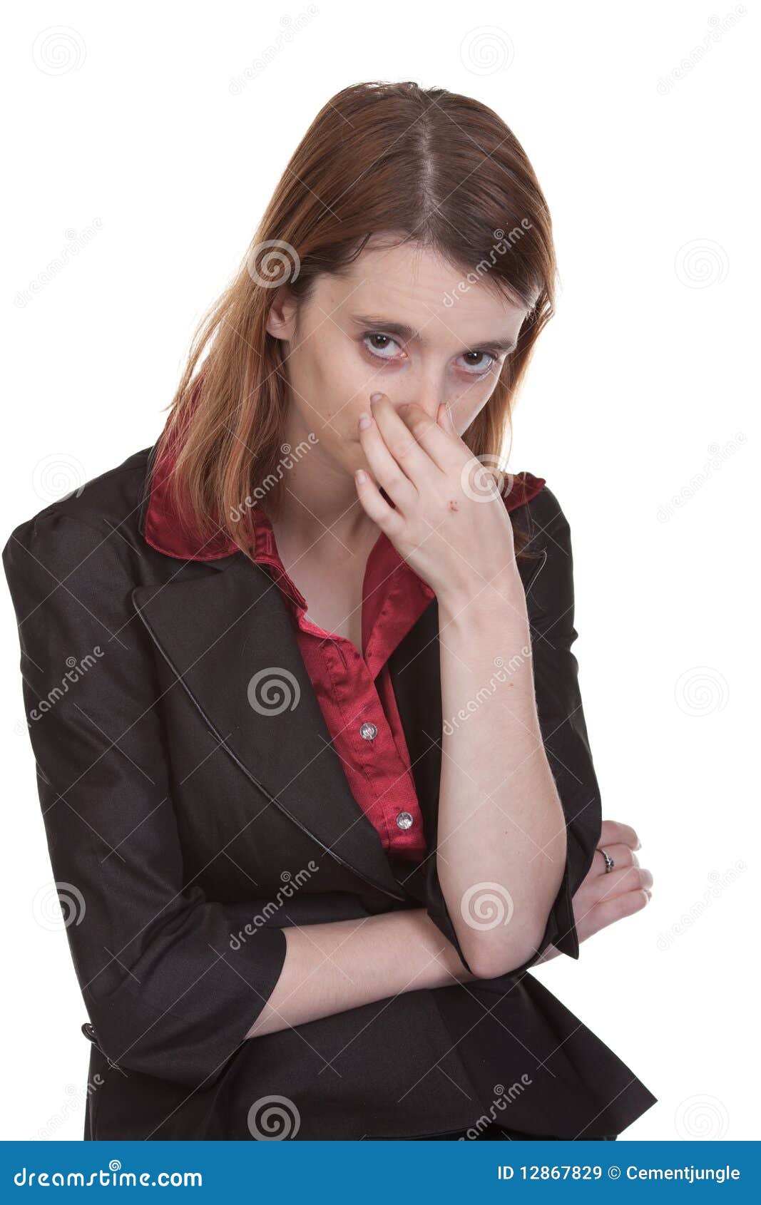 Business Woman Holding Nose Stock Image Image of nasal, smelly