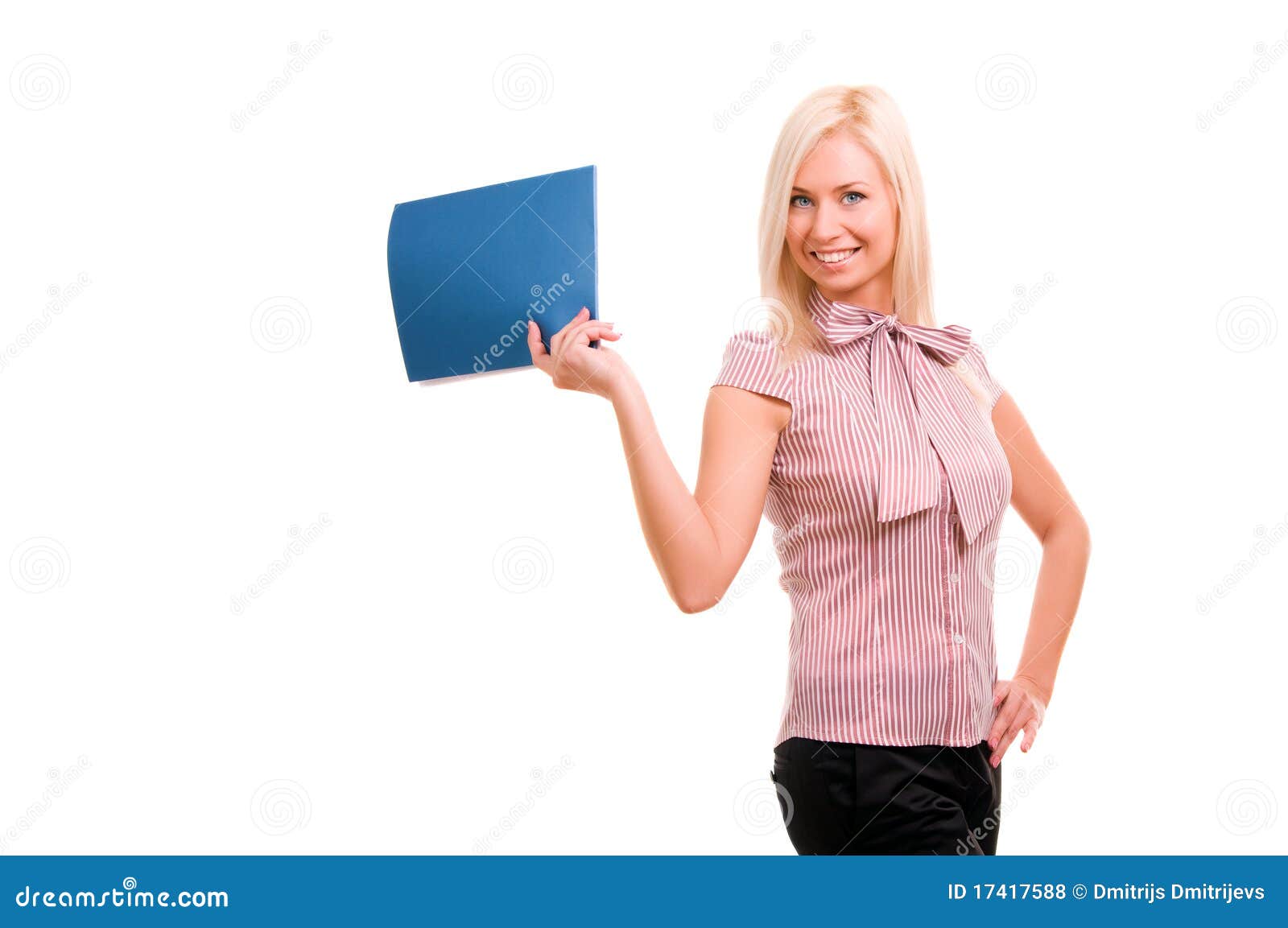 Business Woman Holding Reports Stock Photo Image of attractive