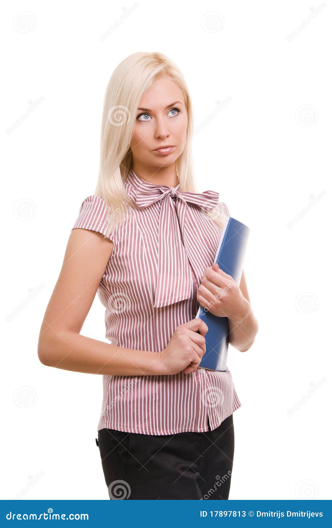 Business Woman Holding Reports Stock Image Image of occupation, adult