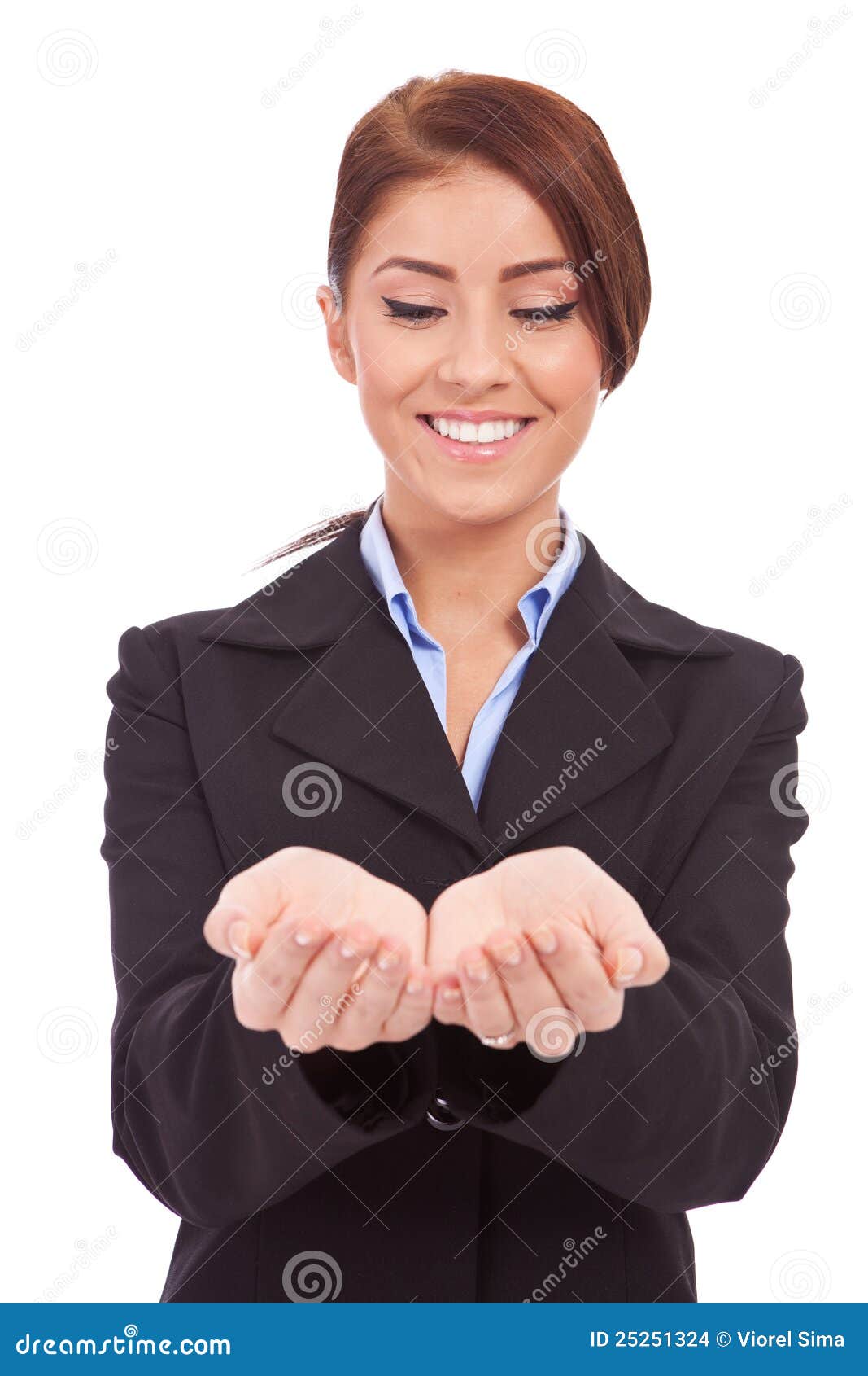 Business Woman Holding Something Stock Photo Image of gesture, adult