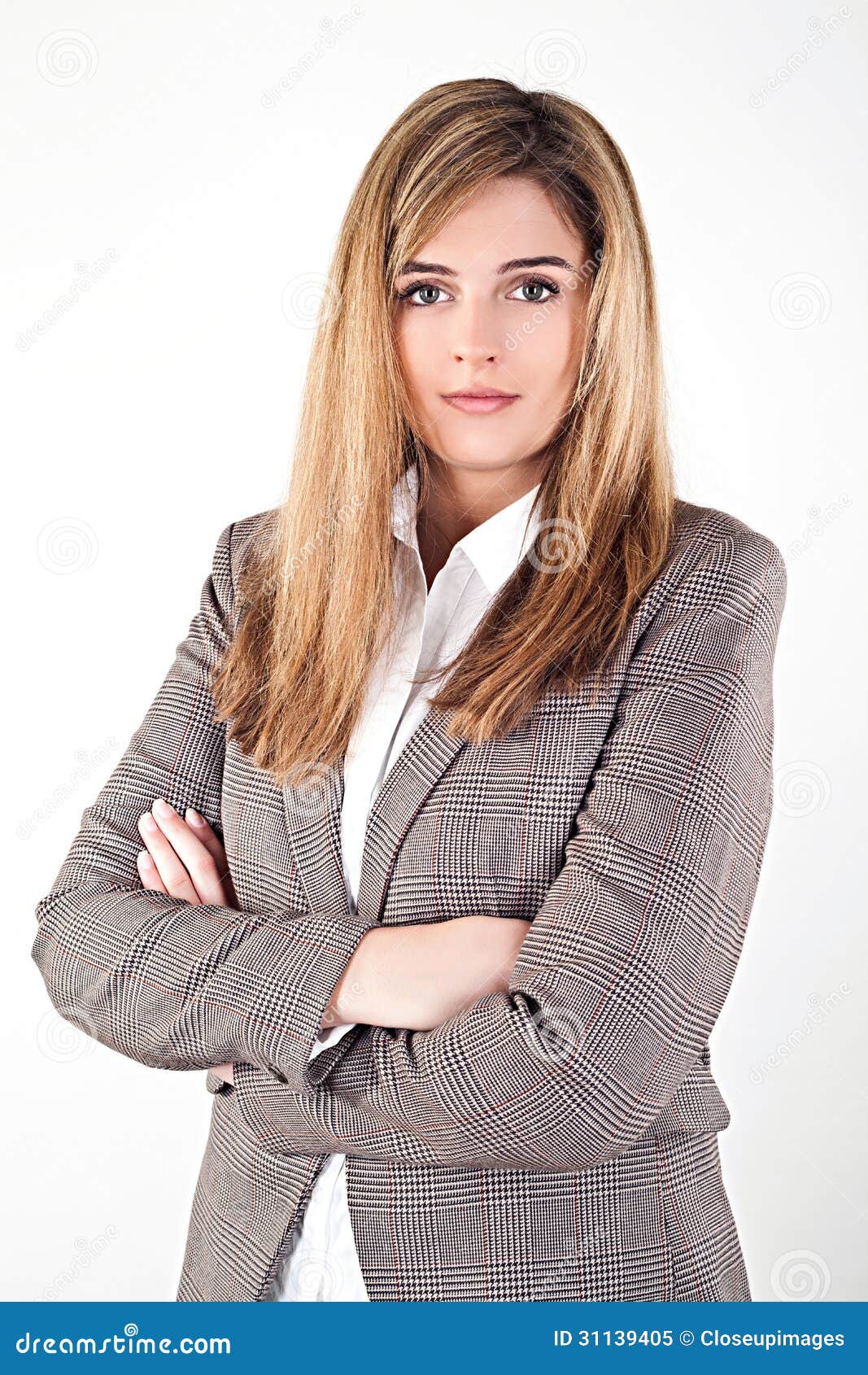 business woman  on white background