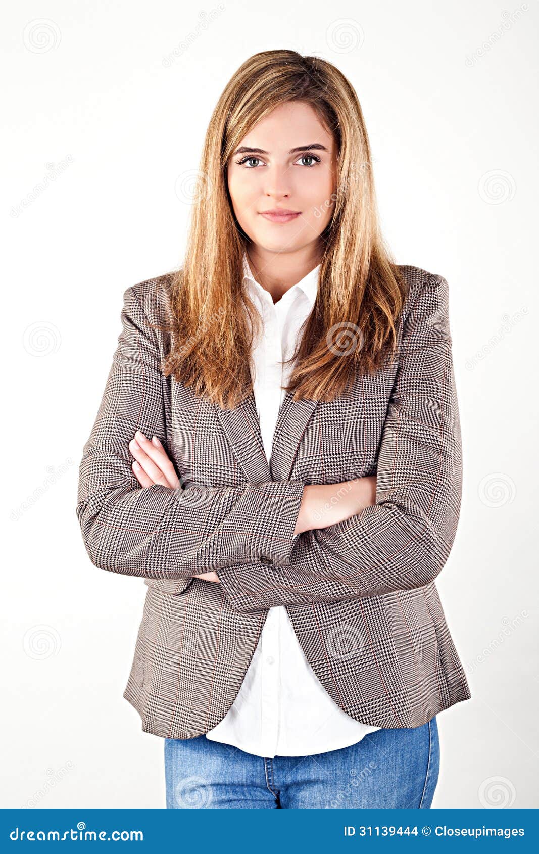 business woman  on white background