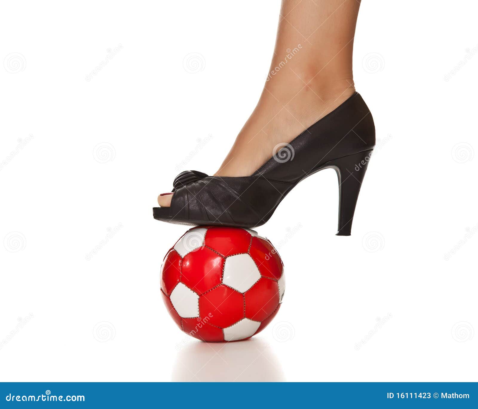 Woman's legs wearing high heels, sexy, on a soccer ball at a football  stadium, illustration, Stock Photo, Picture And Rights Managed Image. Pic.  IBR-2221361 | agefotostock