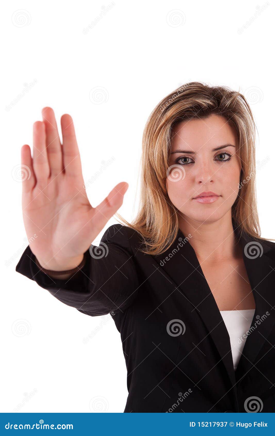 Business Woman Making Stop Sign Stock Image Image of female, hand