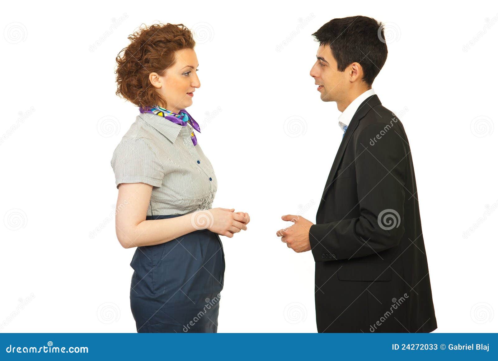 business woman and man discuss