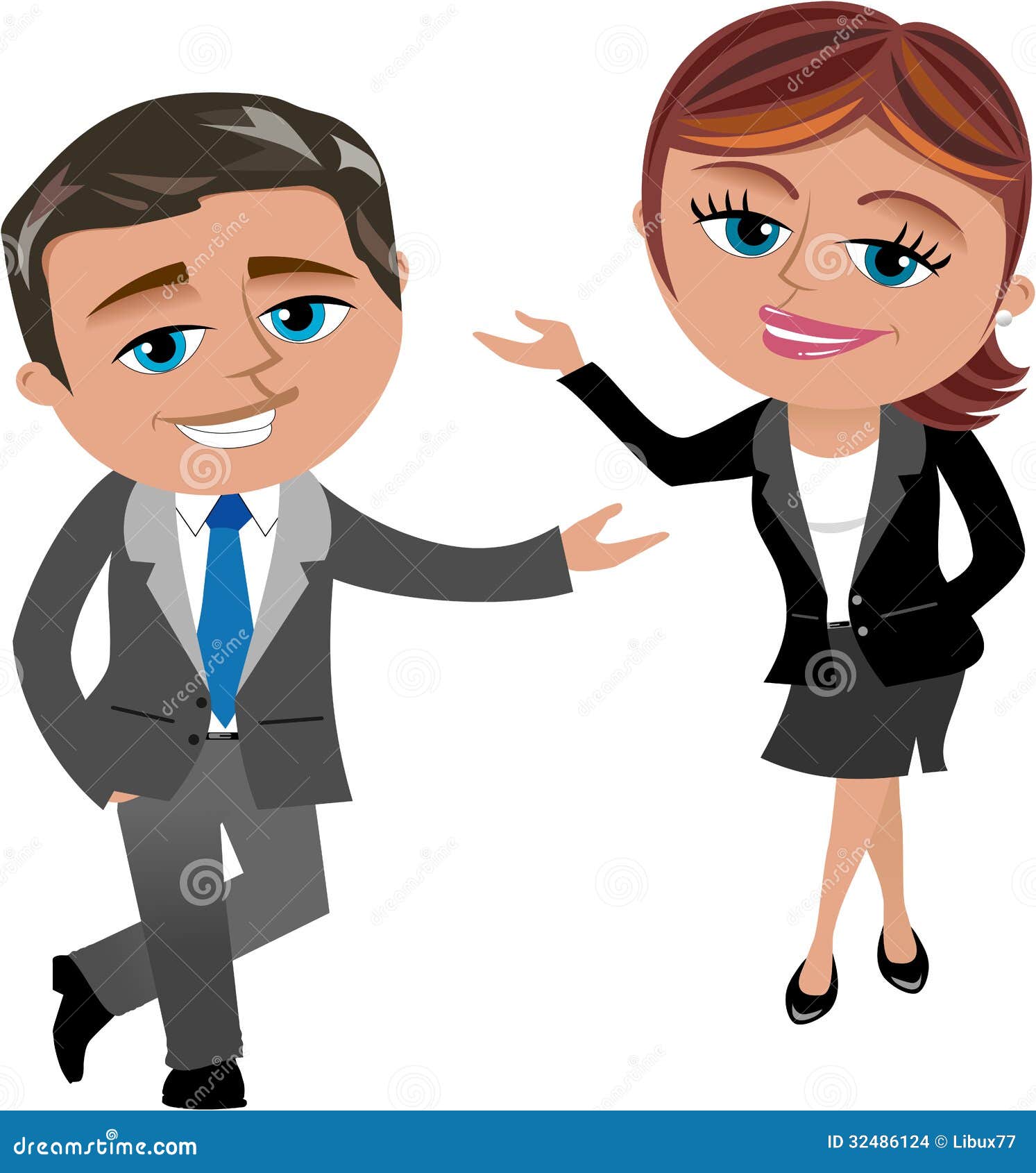 Business Woman and Man Presenting Stock Vector - Illustration of disclose,  vector: 32486124