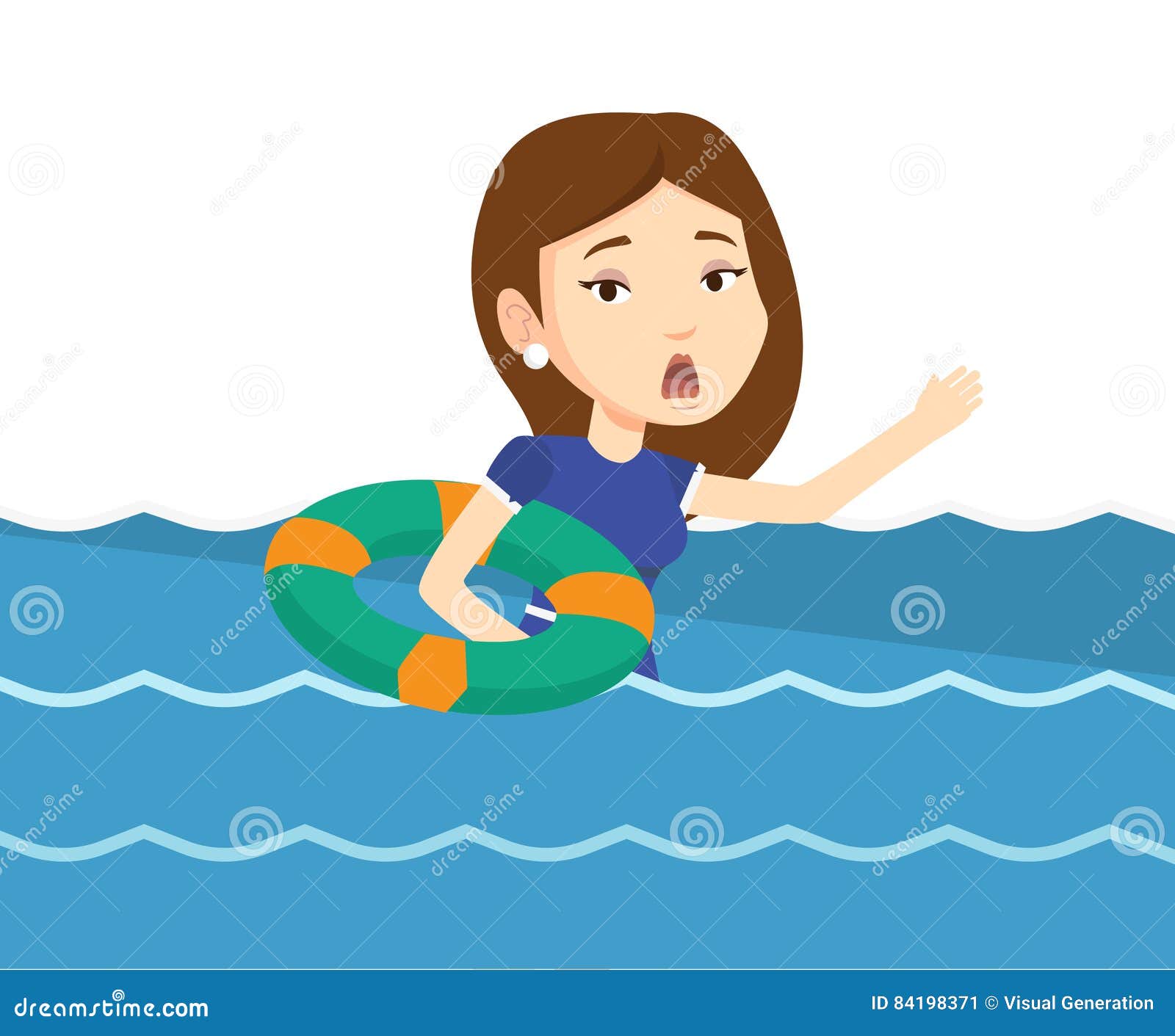 Sinking Man In Lifebuoy Royalty-Free Stock Photography | CartoonDealer ...