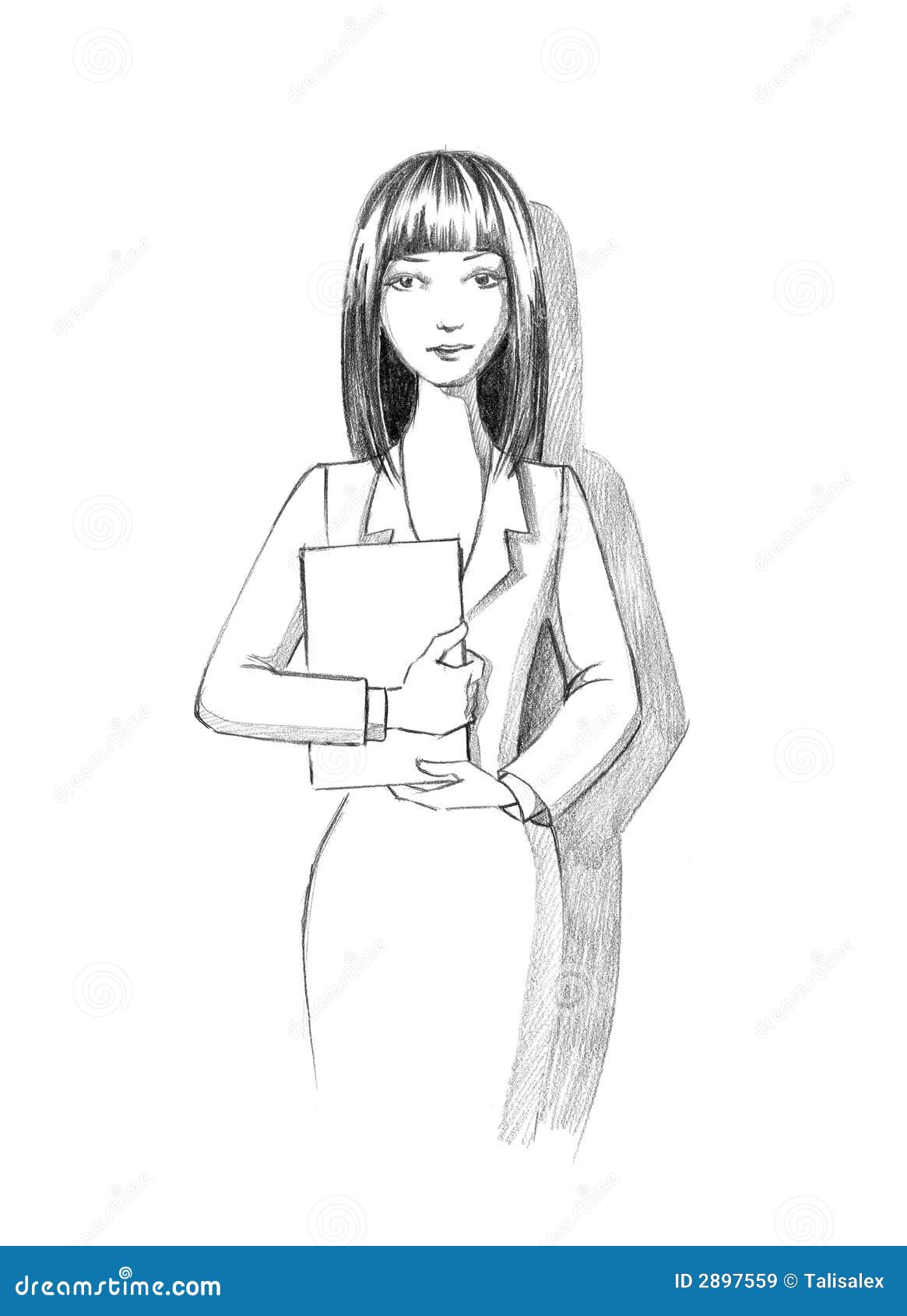 Business woman sketch stock illustration. Illustration of modern ...