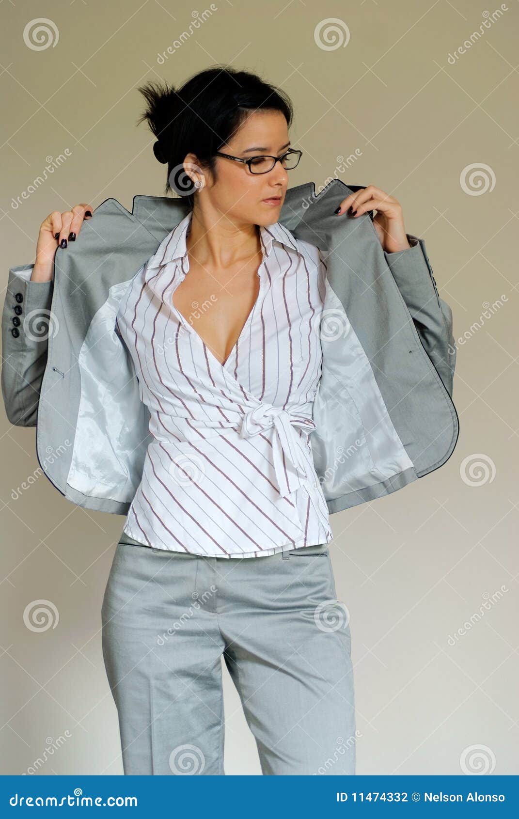Business Woman Taking Off Suit Royalty Free Stock Image Cartoondealer