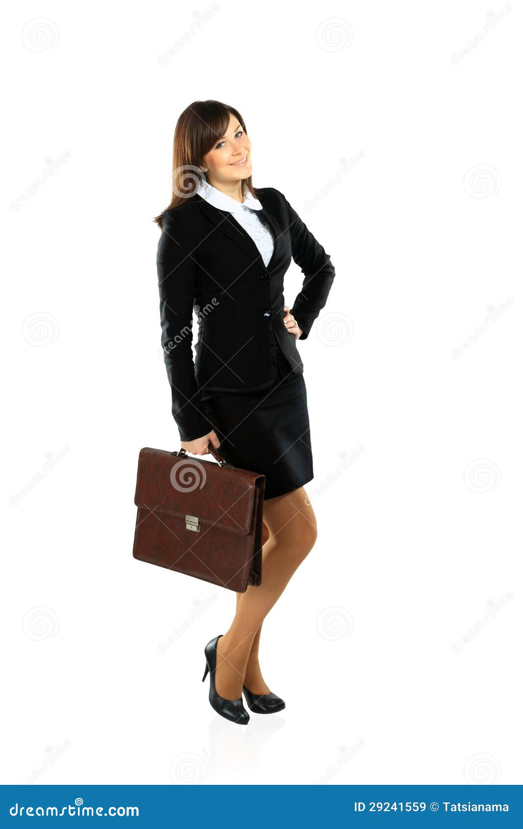 Business Woman Walking with a Briefcase Stock Image Image of case