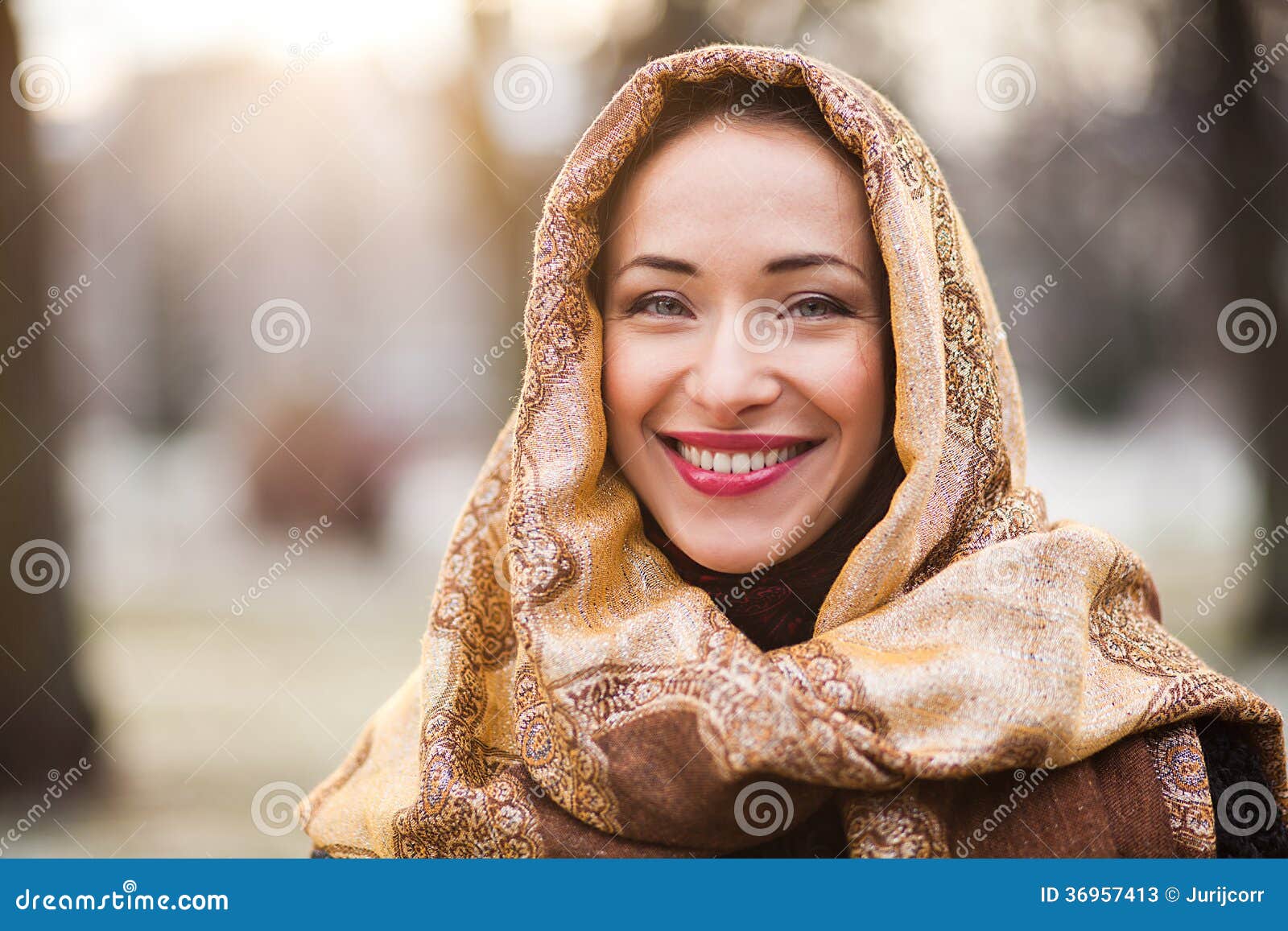 business woman wearing headscarf