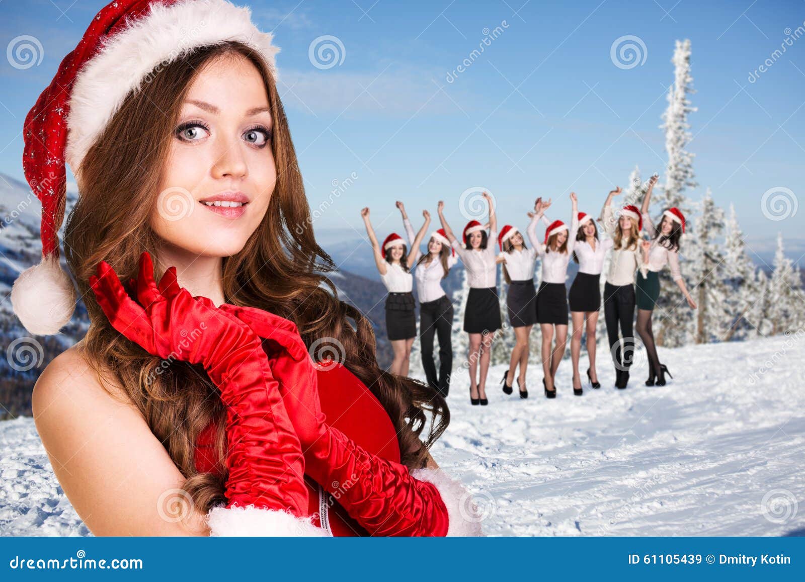 business women selebrating christmas