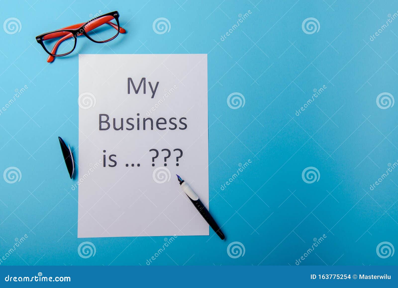 Business Word with Business Document Paper on Blue Background Stock Photo -  Image of education, market: 163775254