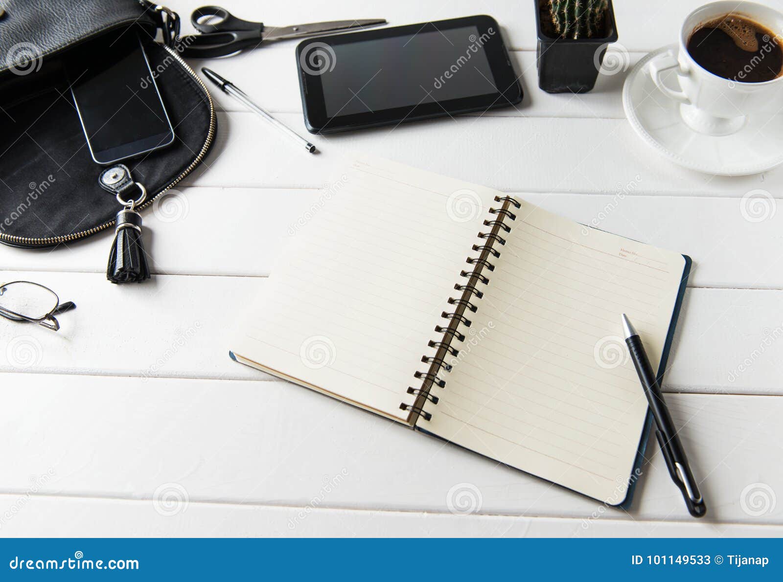 Business Work Desk With Various Work Related Items Stock Image