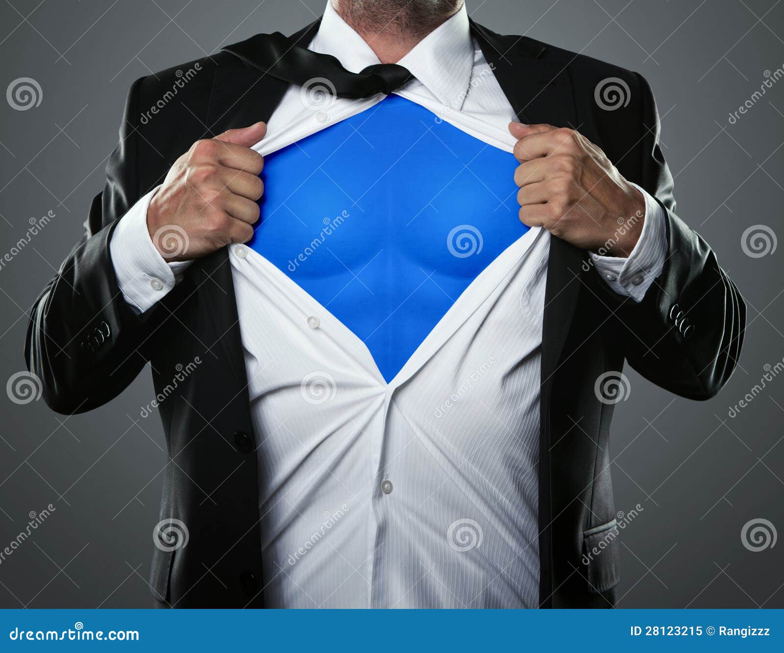 businessman acting like a super hero