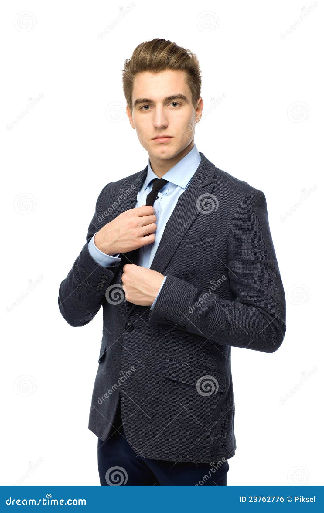 Businessman Adjusting His Tie Stock Photo Image of business, shot