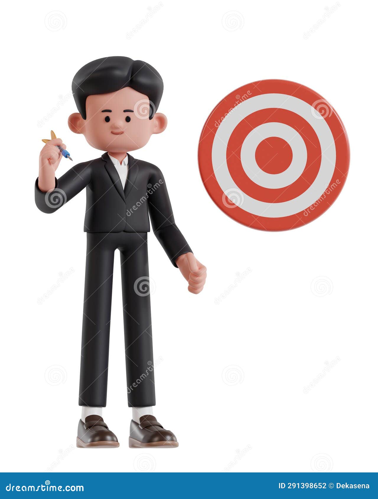 Businessman is Aiming at Target with Darts Stock Illustration