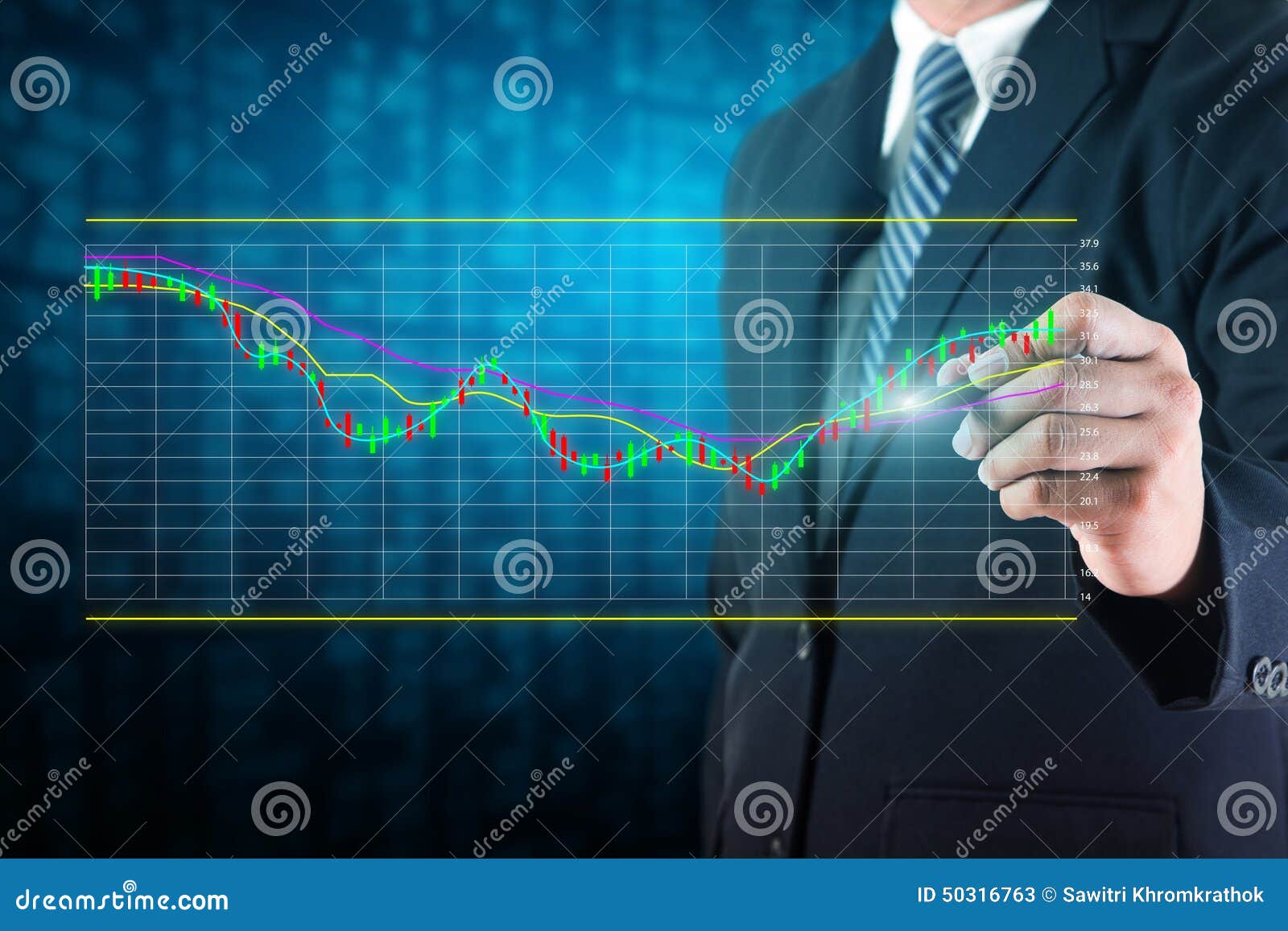 businessman analyze stock market charts