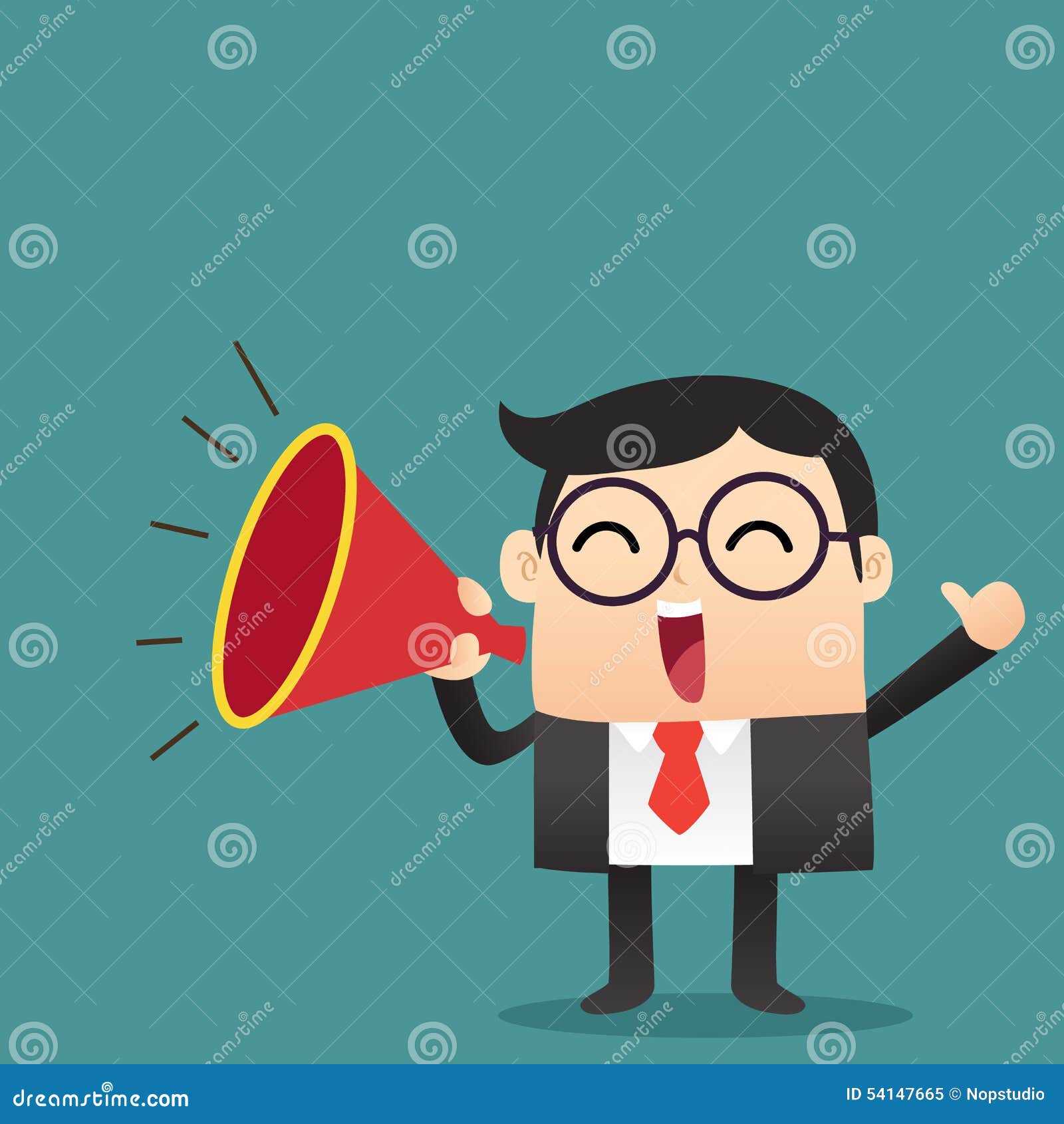 businessman announce with megaphone