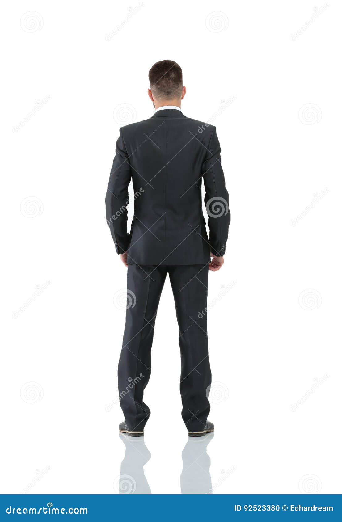 Businessman from the Back - Looking at Something Over a White Ba Stock ...