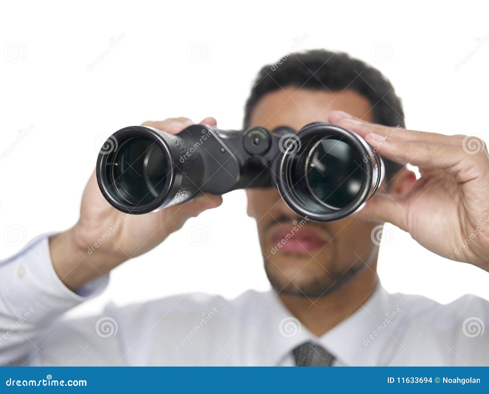 Businessman and binoculars stock photo. Image of male 11633694