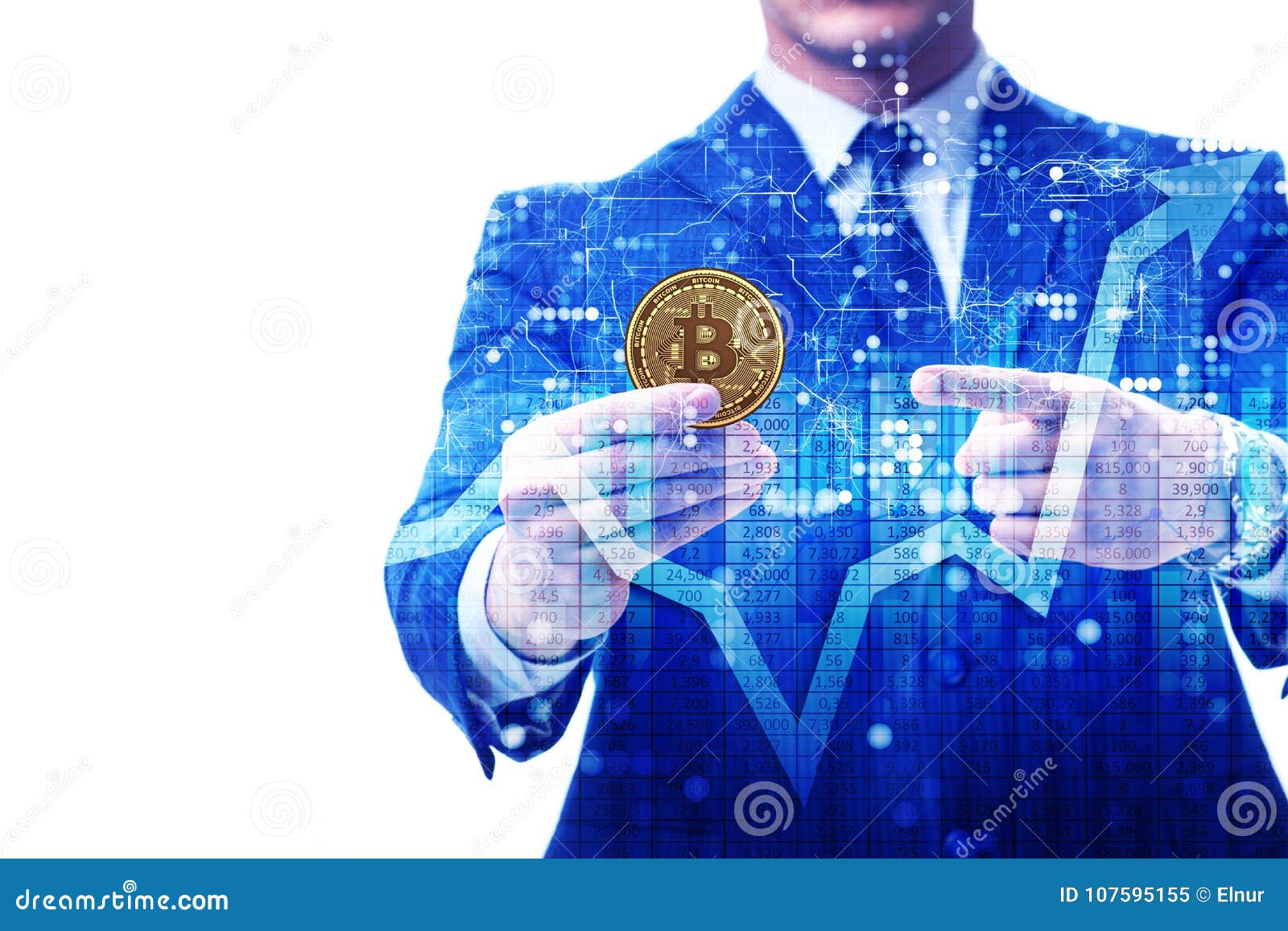 The Businessman In Bitcoin Price Increase Concept Stock Image - Image of bubble, buying: 107595155
