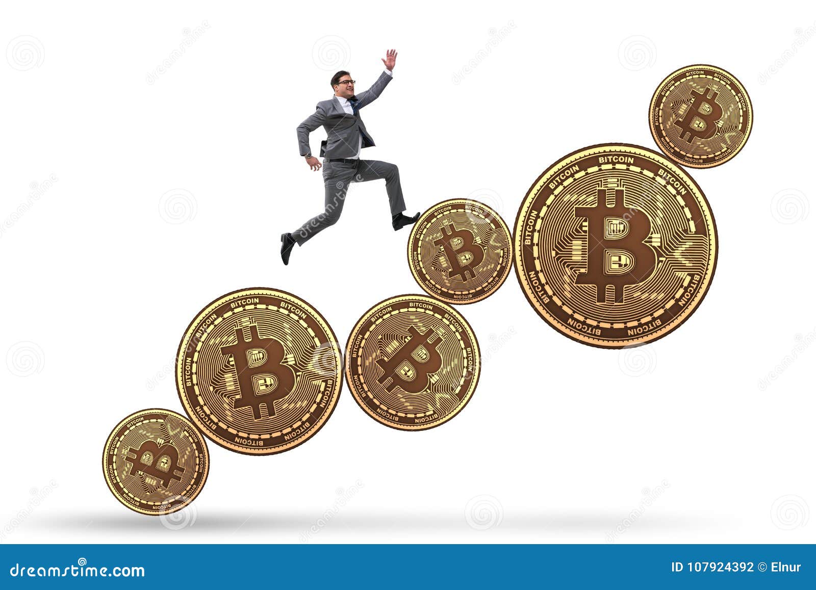 The Businessman In Bitcoin Price Increase Concept Stock Photo - Image of increase, climbing ...