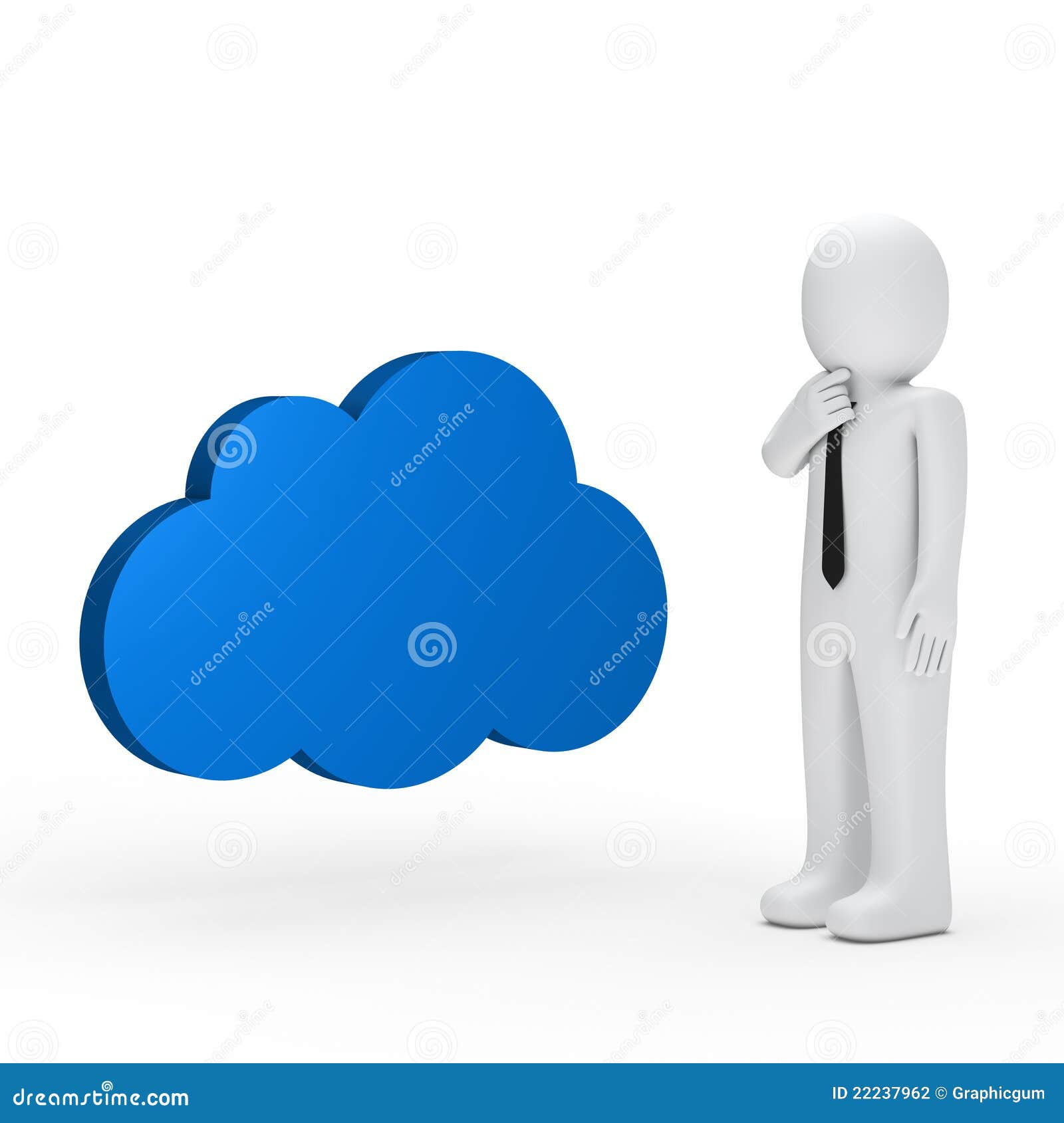 Businessman blue cloud stock illustration. Illustration of business
