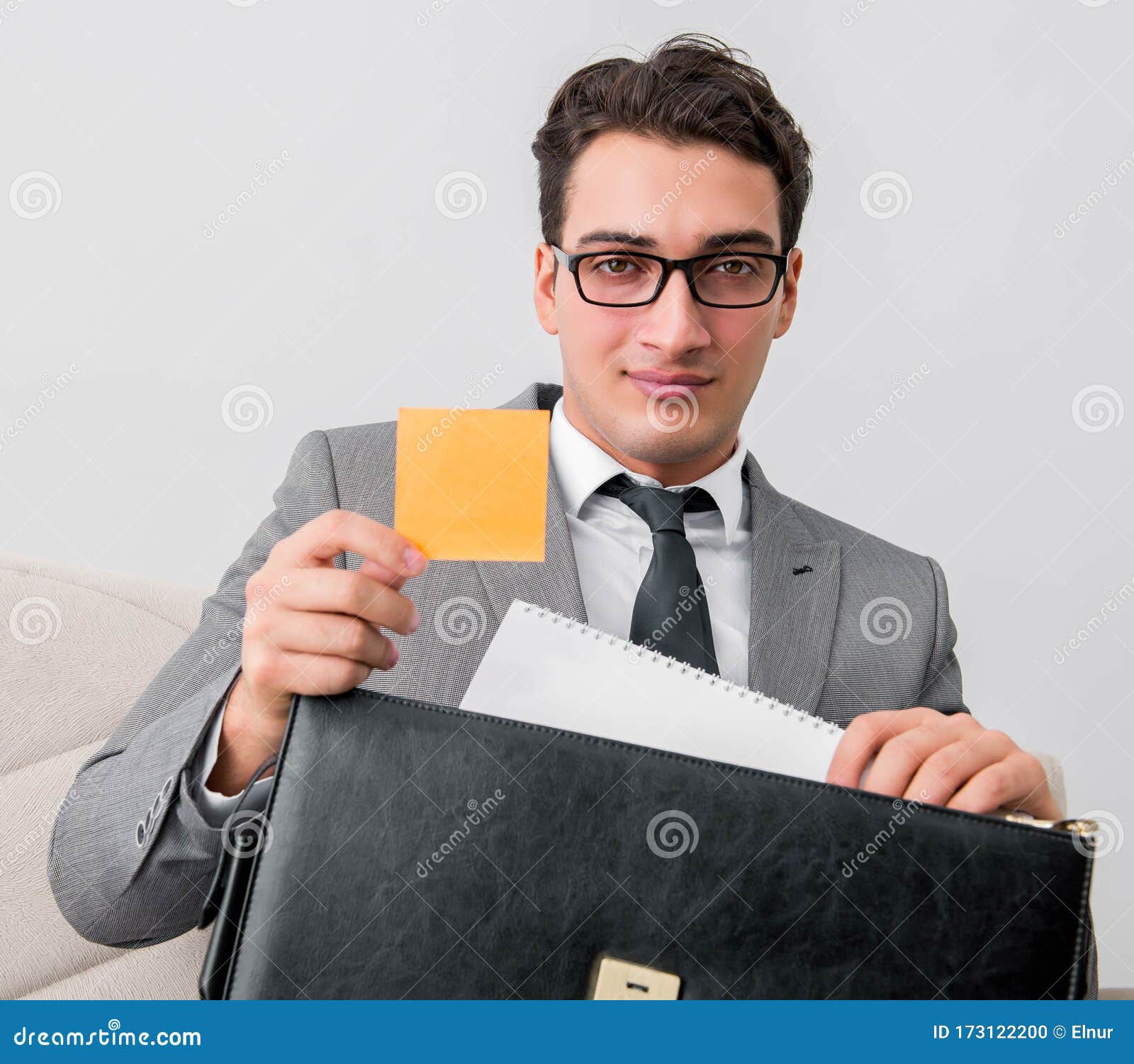 Businessman with Briefcase in Business Concept Stock Photo Image of
