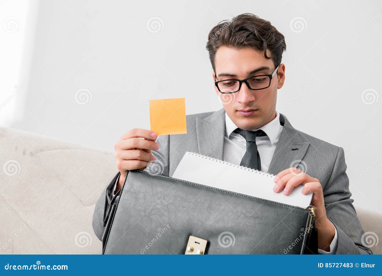 The Businessman with Briefcase in Business Concept Stock Image Image
