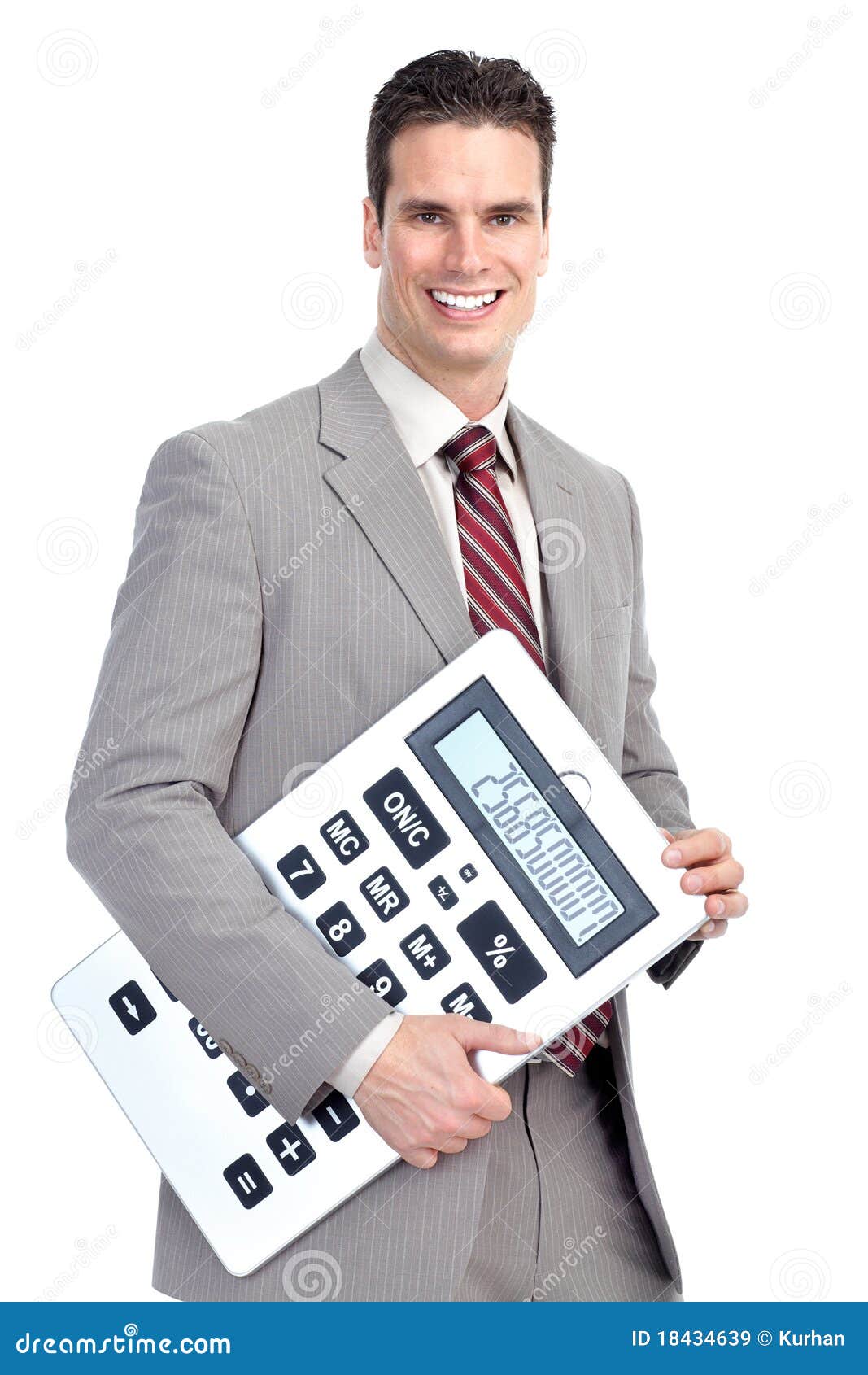 Businessman with Calculator Stock Image Image of business