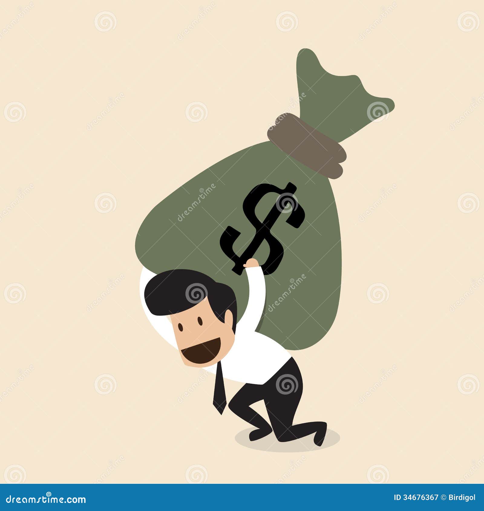 Businessman Carry Huge Money Bag Royalty Free Stock Photography - Image ...