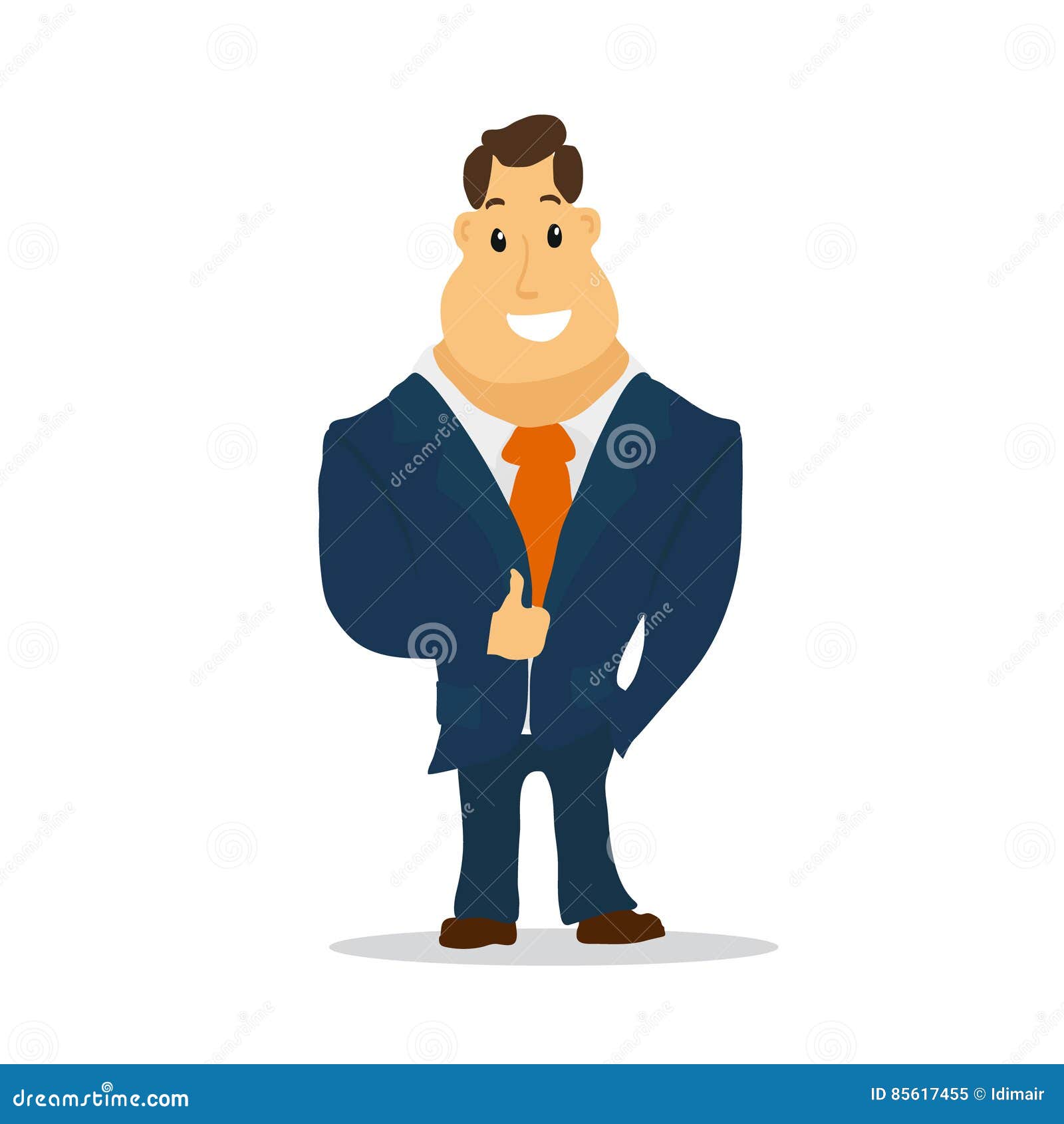 Businessman Cartoon Character in Blue Suit. Vector Stock Vector ...