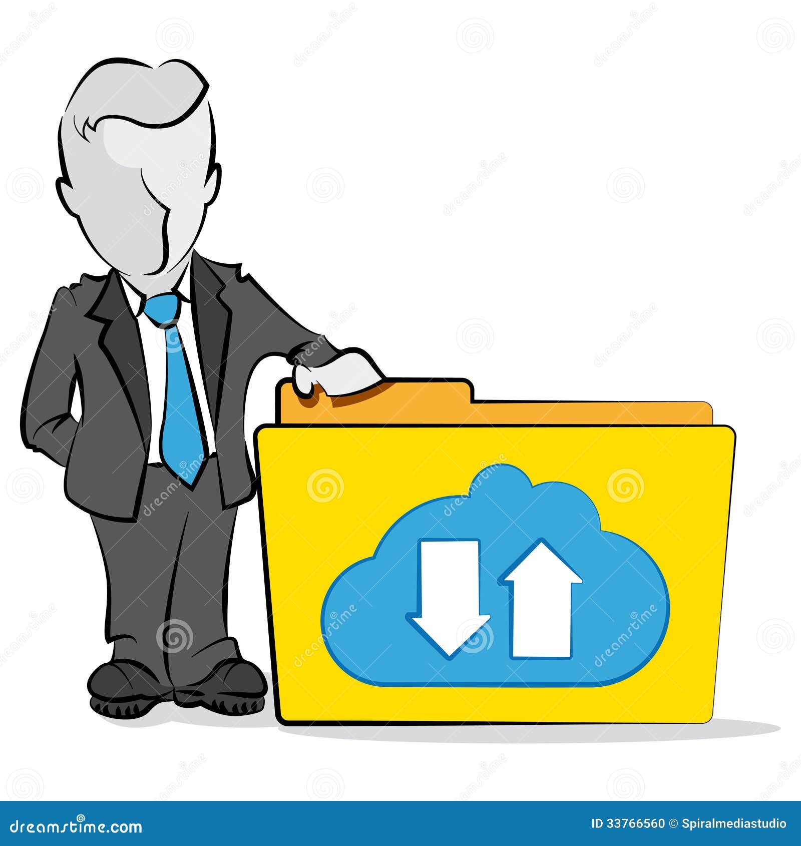 Businessman and Cloud Computing Stock Vector - Illustration of characters,  technology: 33766560