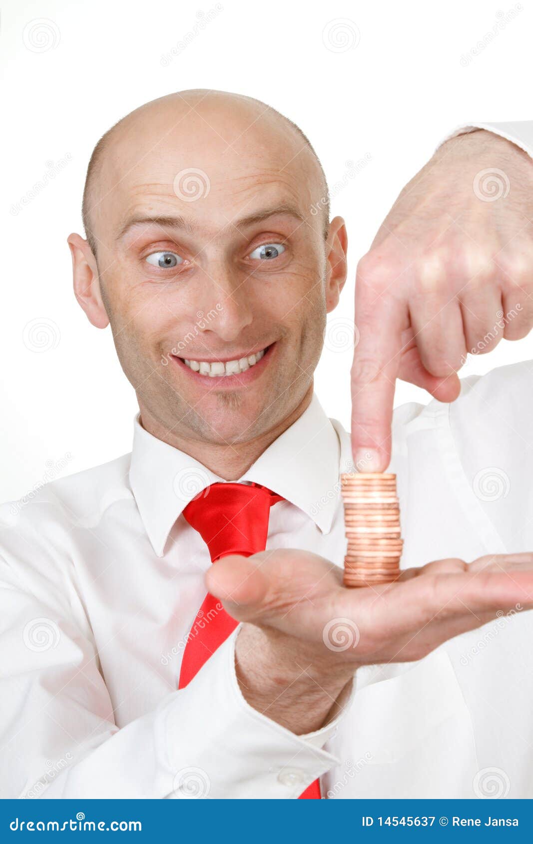 Businessman with coins stock image. Image of savings 14545637