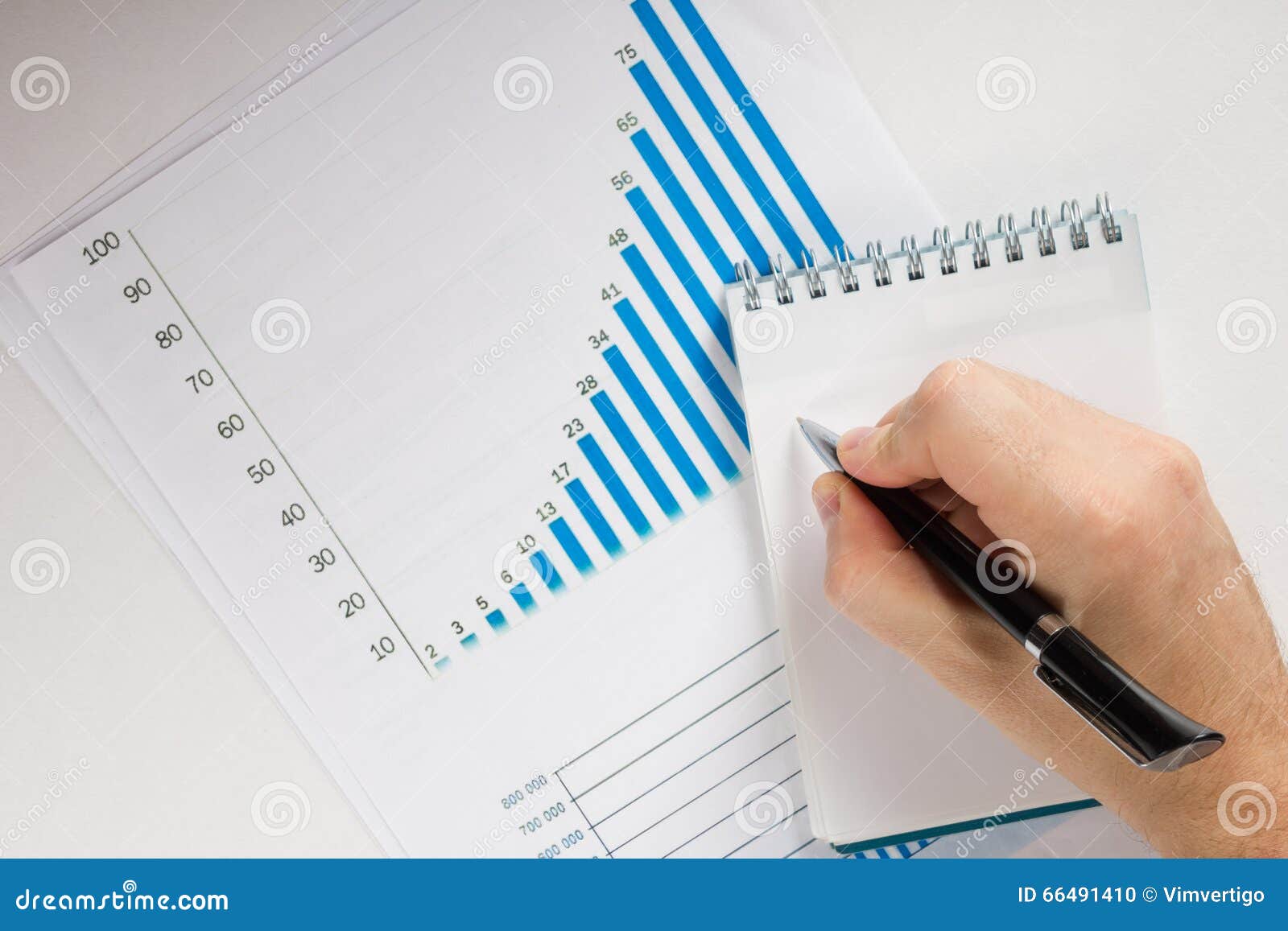 Businessman Counting Losses And Profit Working With Statistics