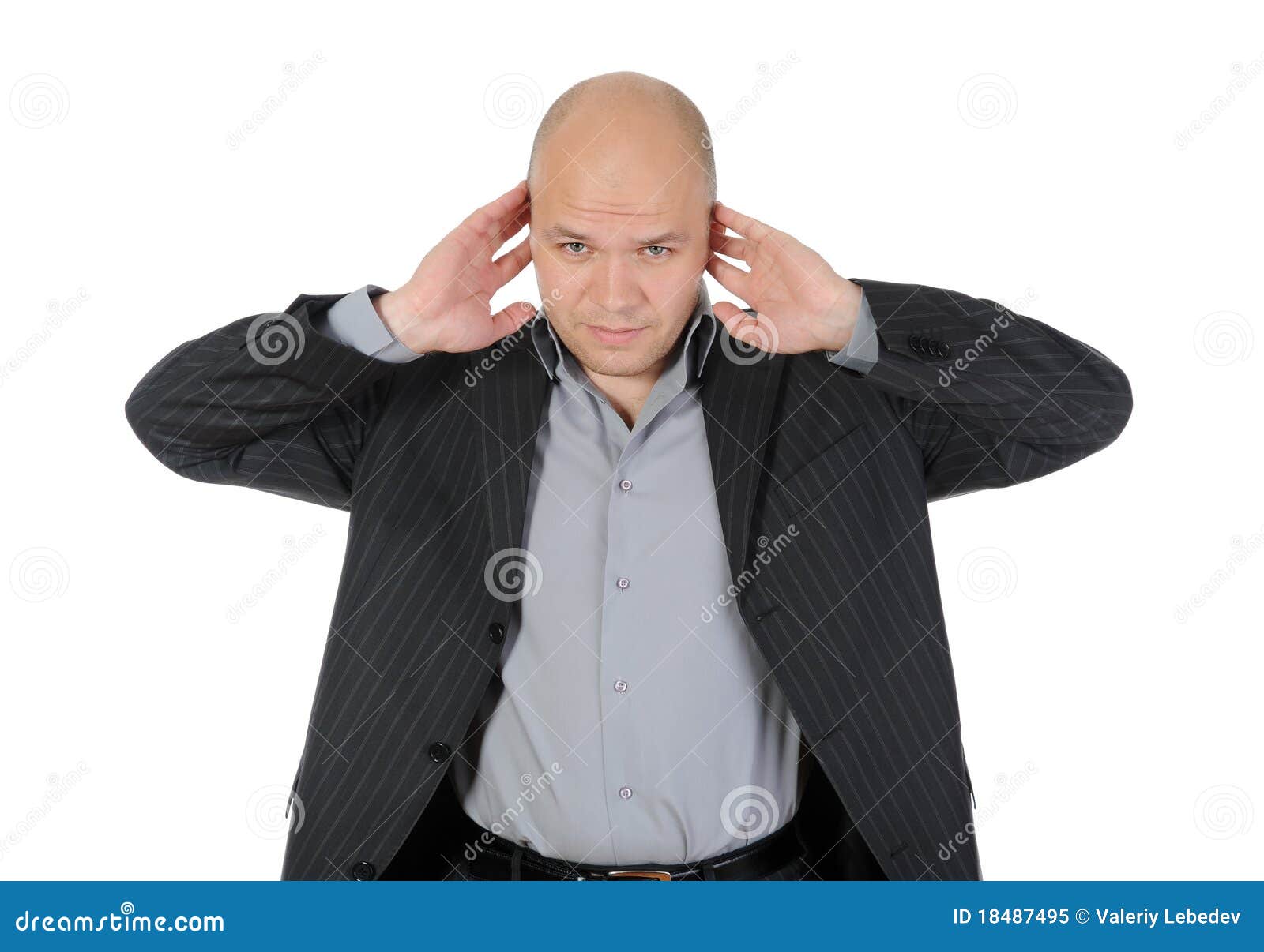 Businessman Covered His Ears Stock Image Image of hand, businessman