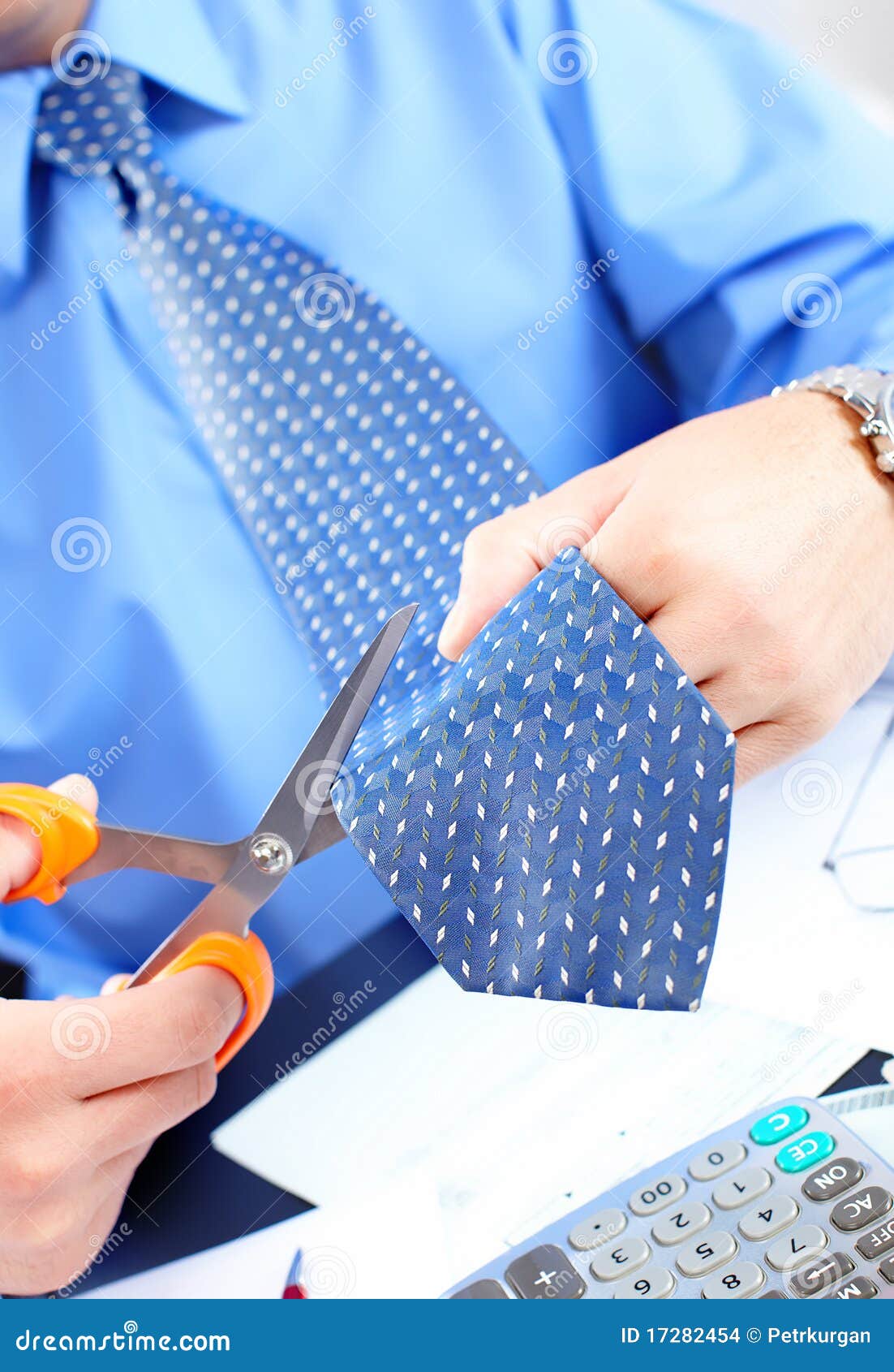 Businessman Cutting the Tie Stock Photo Image of person, business 17282454