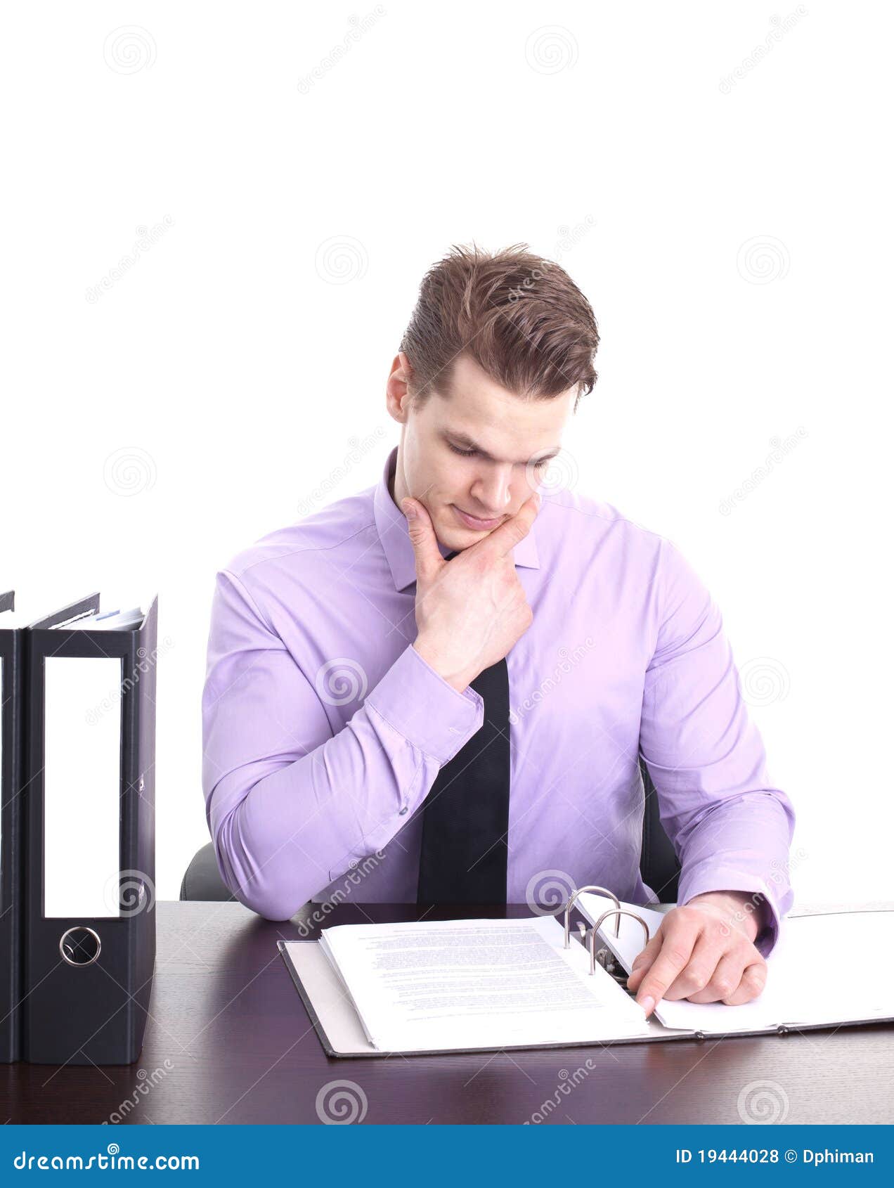 Businessman at desk stock photo. Image of handsome, hand 19444028