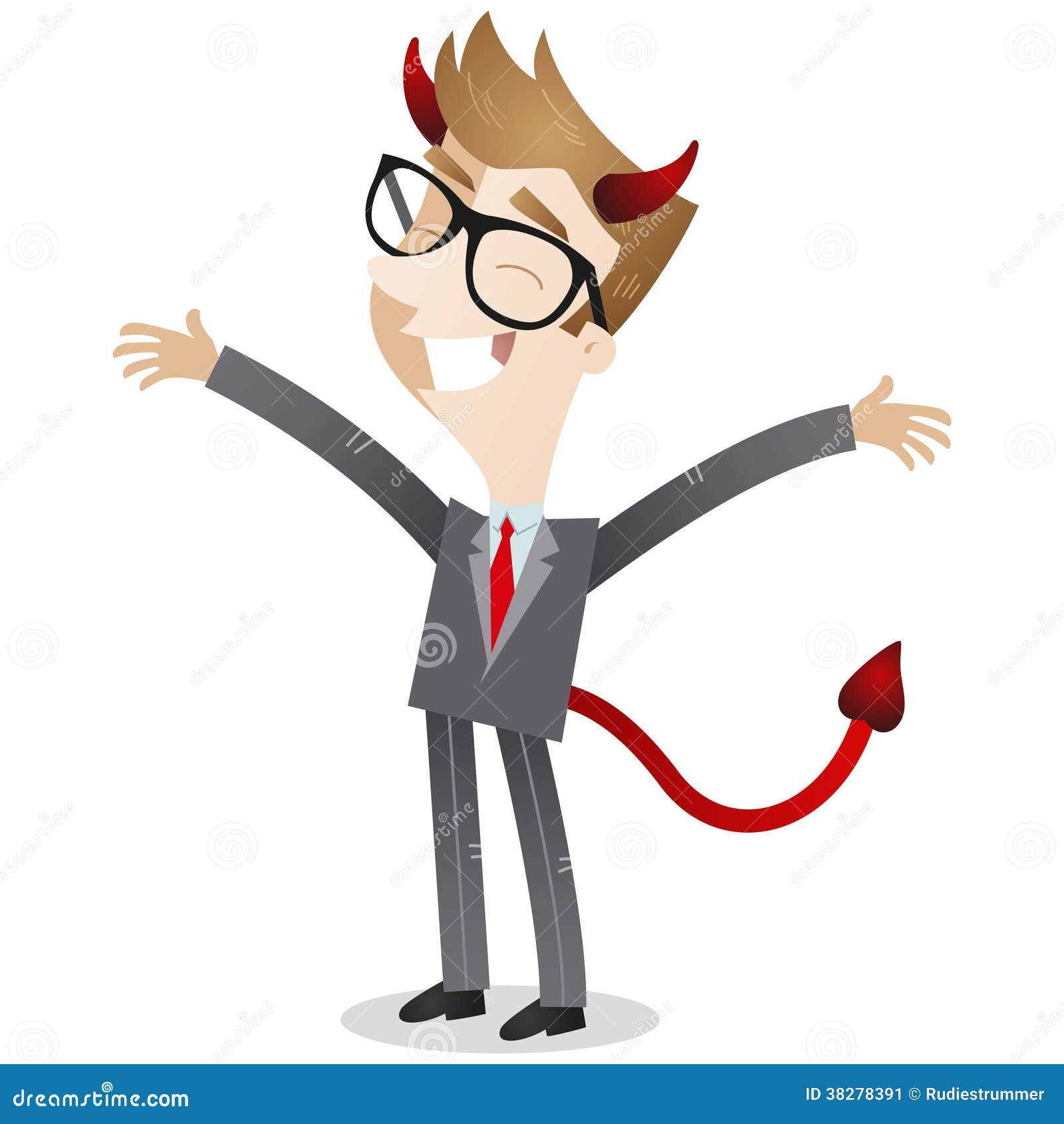 Businessman with Devils Horns and Tail Stock Vector Illustration of