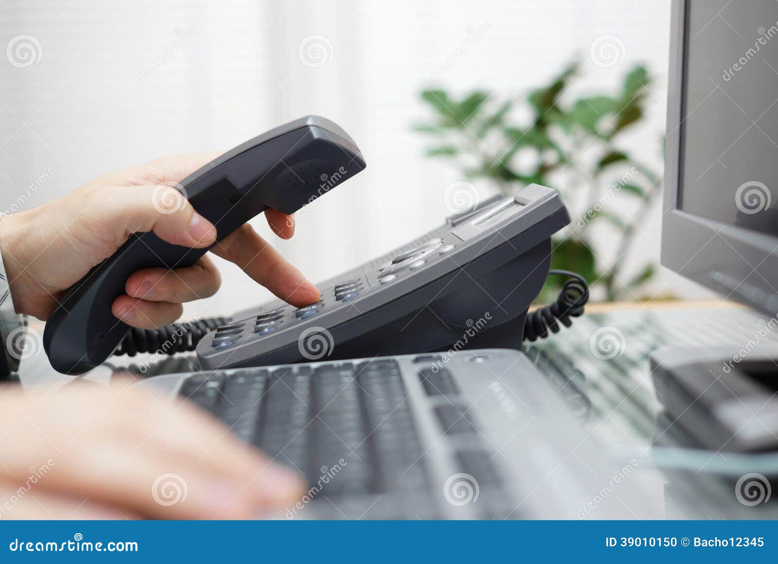 Businessman is Dialing a Phone Number in Office Stock Photo Image of manager, button 39010150