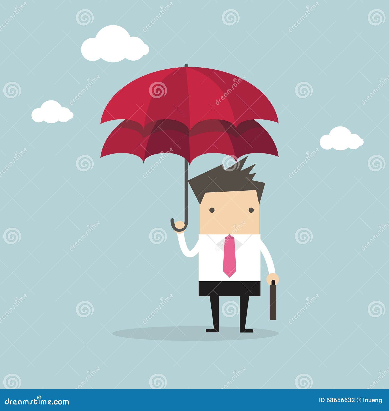 Businessman with Double Umbrella, Business Concepts Stock Vector