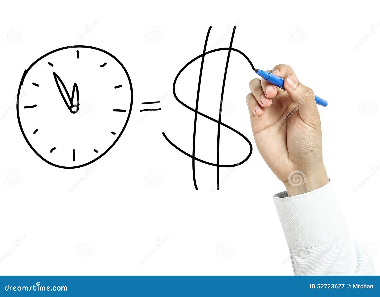 Businessman Drawing Time is Money Concept Stock Image - Image of ...