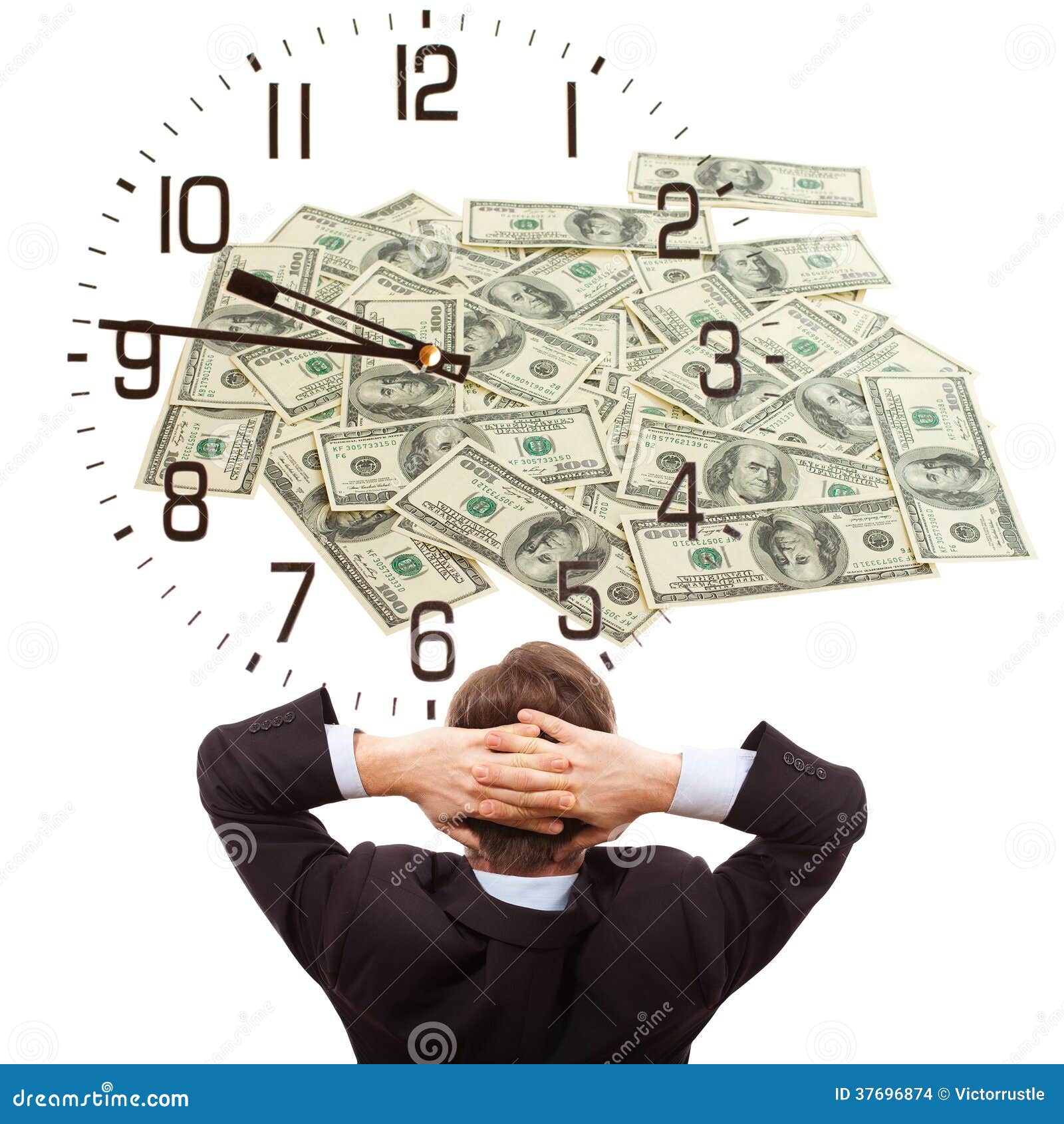 Businessman Dreaming About Money Stock Images - Image: 37696874